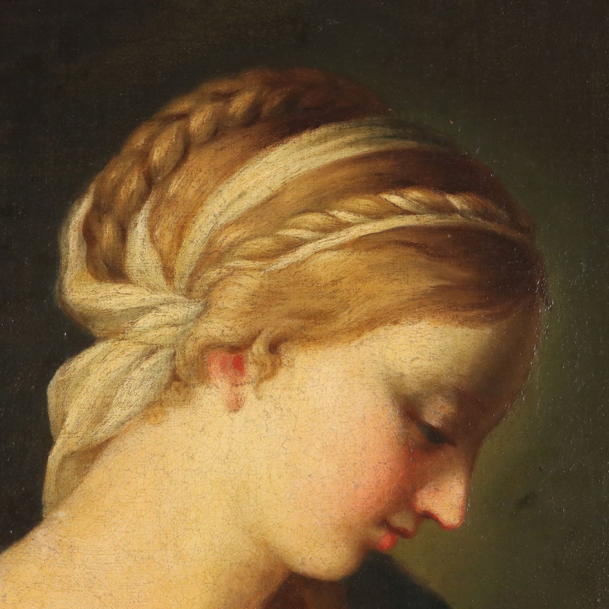Tableau Ancien Sibylle Copie d'Après Angelica Kauffmann XVIIIe Siècle-photo-4