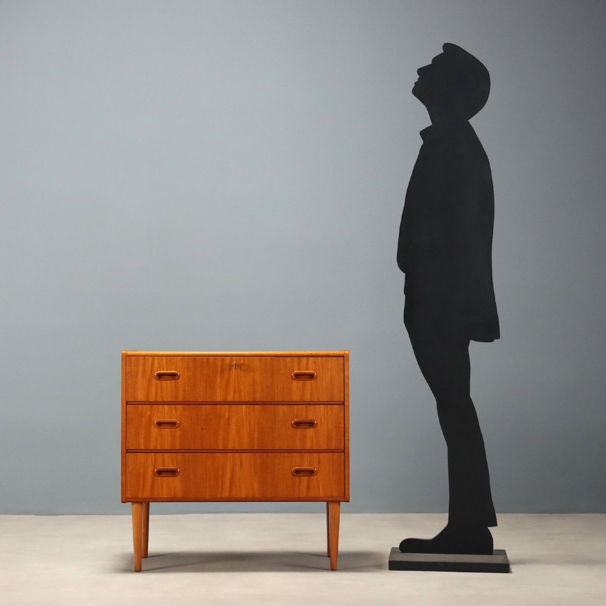 Commode Vintage Teak Trois Tiroirs Design Europe du Nord Années 1960-photo-2