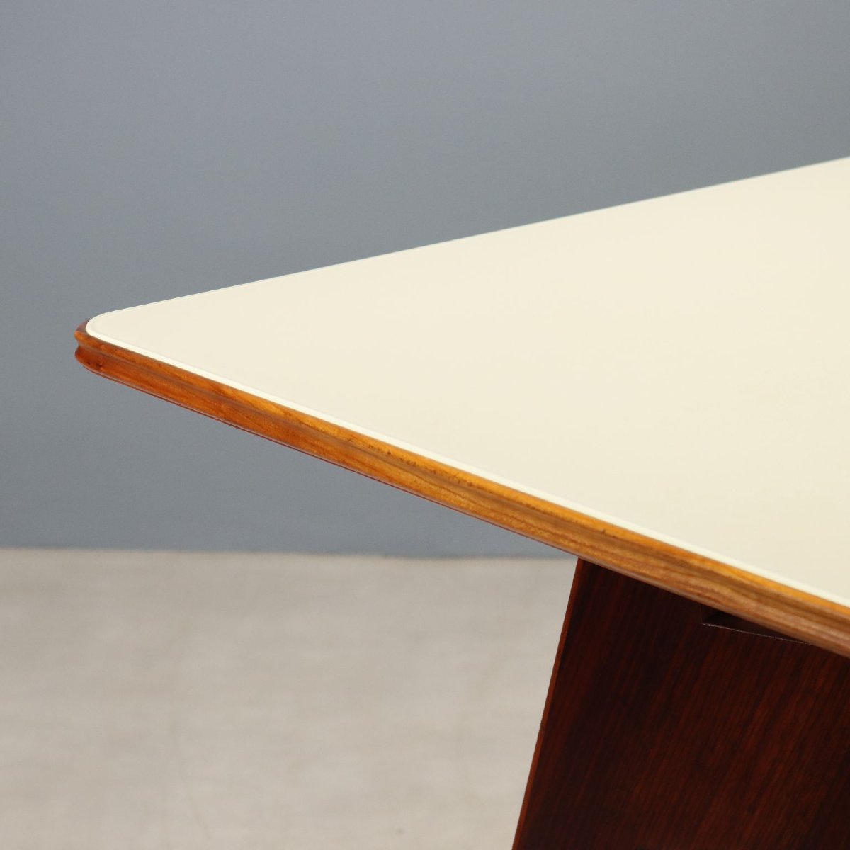 Vintage Table Exotic Wood Glass Design Italy 1950s-1960s-photo-3