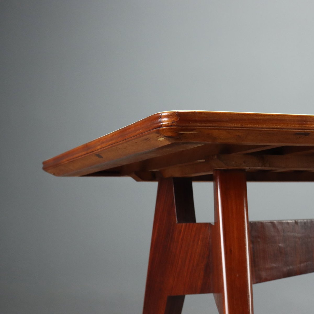 Vintage Table Exotic Wood Glass Design Italy 1950s-1960s-photo-1