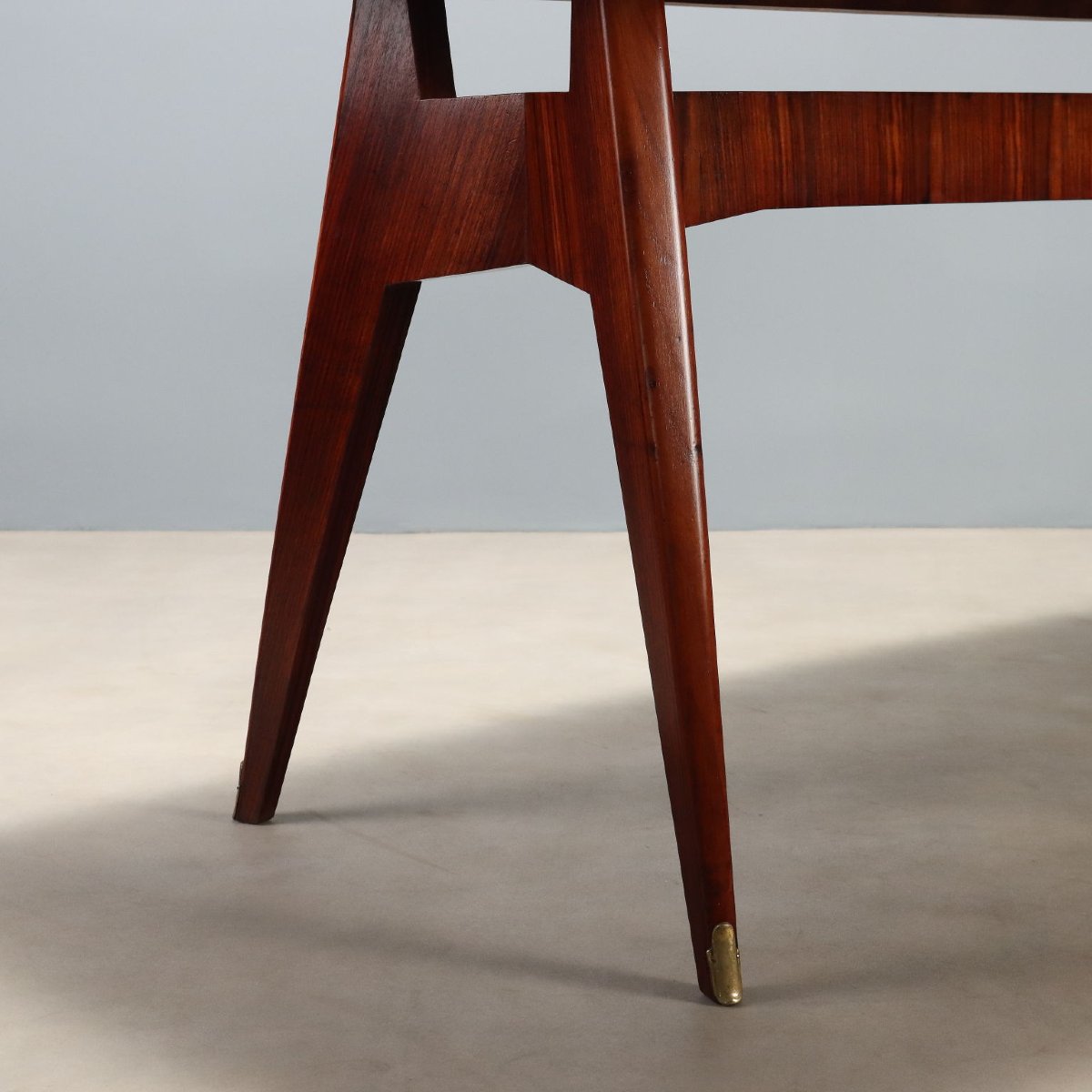 Vintage Table Exotic Wood Glass Design Italy 1950s-1960s-photo-2