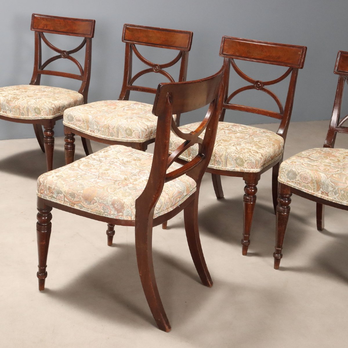 Set Of Six Mahogany Chairs, England, 19th Century-photo-2