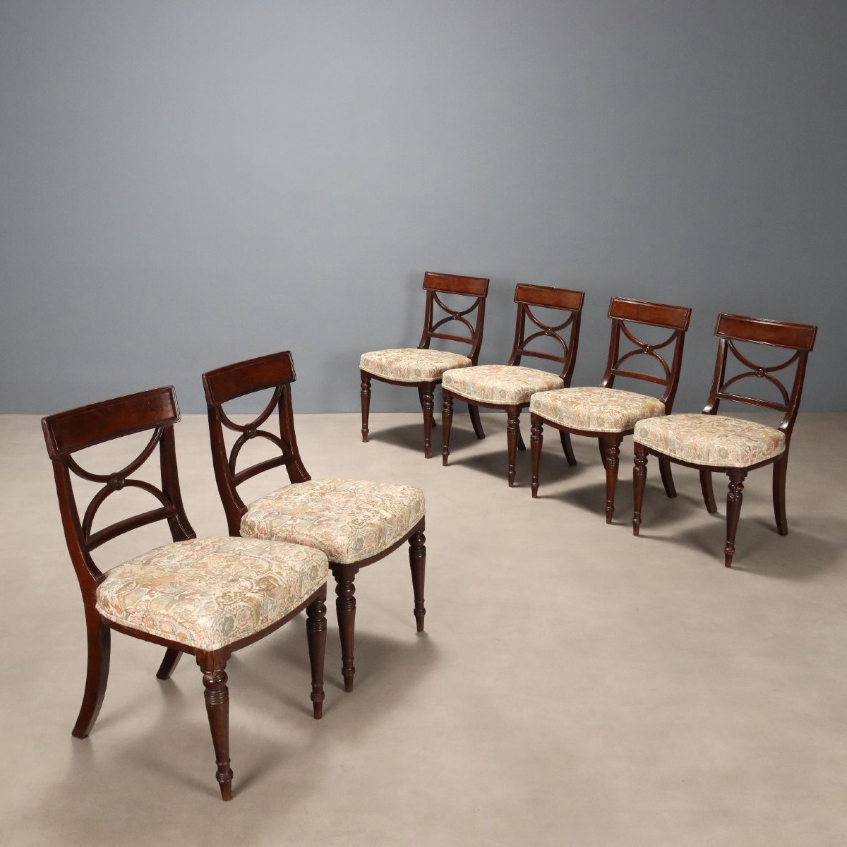 Set Of Six Mahogany Chairs, England, 19th Century