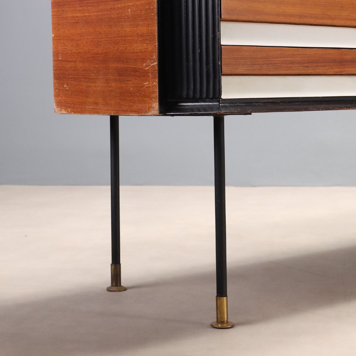 Ameublement Vintage Teck Laminé Tiroirs Design Années 1960-photo-6