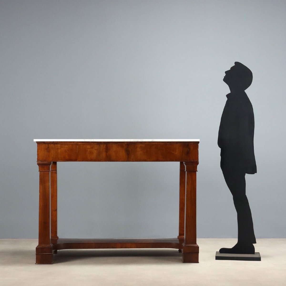 Empire-style Console Table In Poplar And Walnut - Early 19th Century, Lombardy, Early 19th Century-photo-2