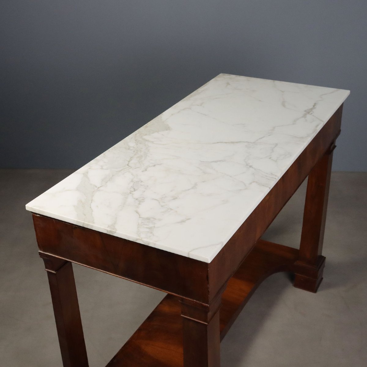 Empire-style Console Table In Poplar And Walnut - Early 19th Century, Lombardy, Early 19th Century-photo-3