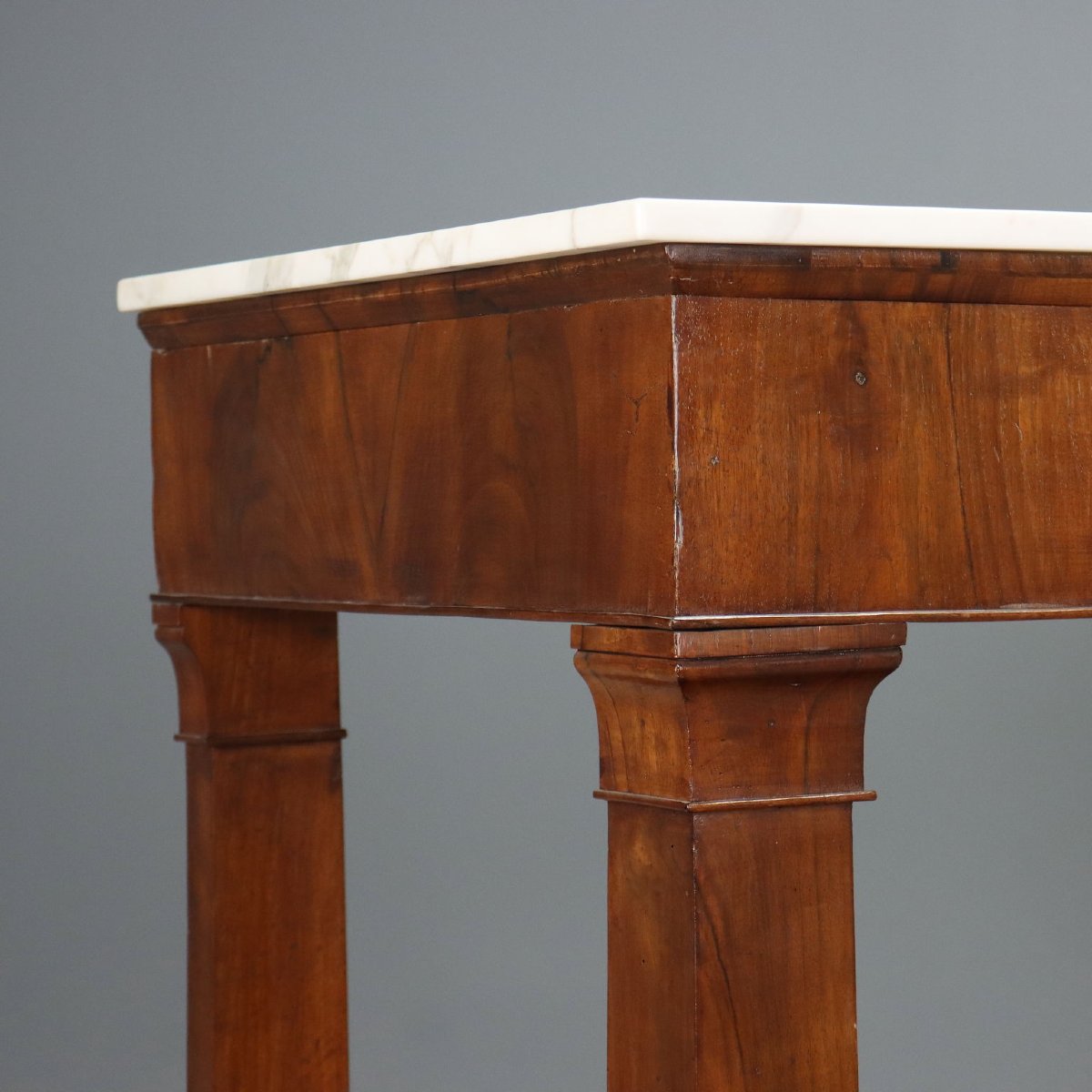 Empire-style Console Table In Poplar And Walnut - Early 19th Century, Lombardy, Early 19th Century-photo-2