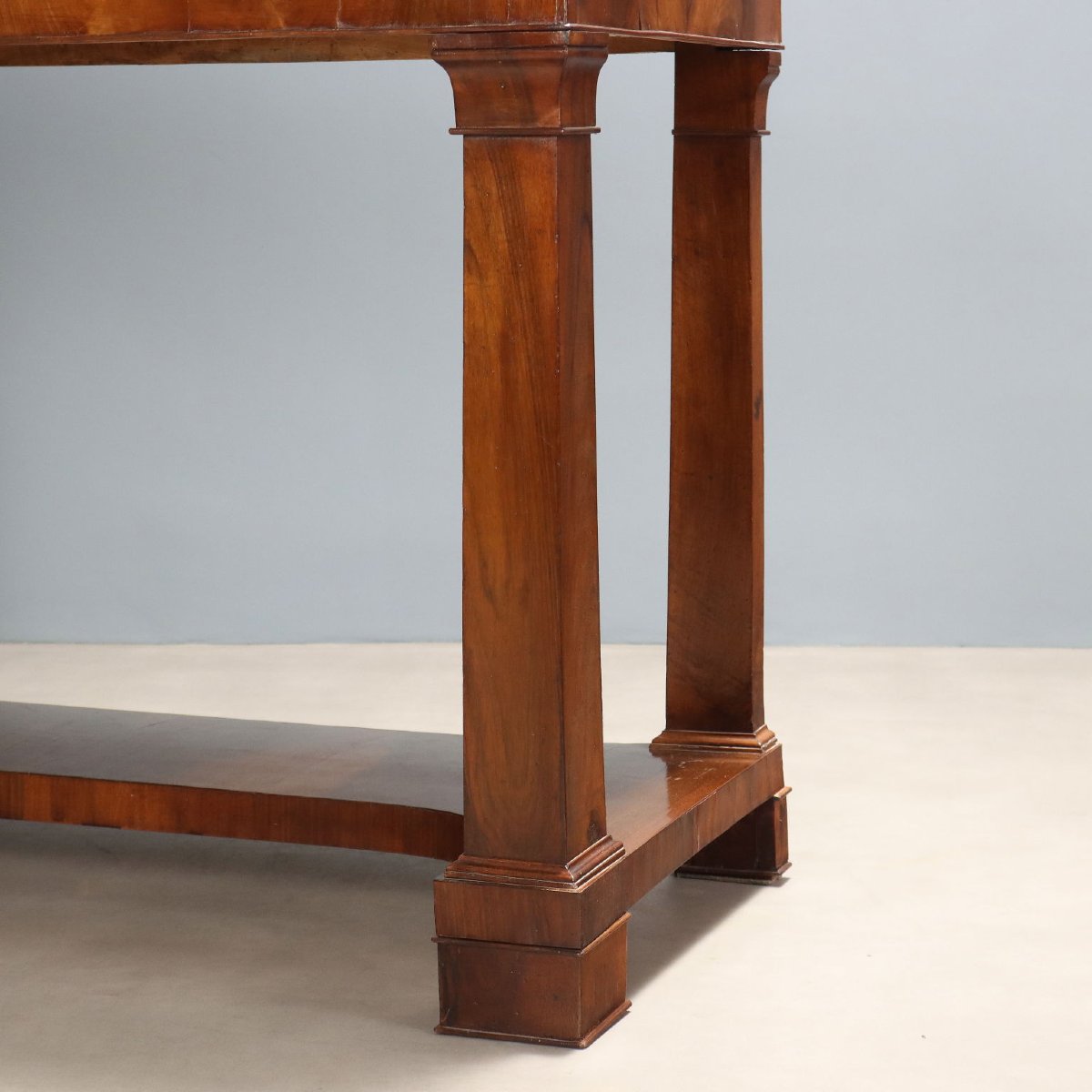 Empire-style Console Table In Poplar And Walnut - Early 19th Century, Lombardy, Early 19th Century-photo-3