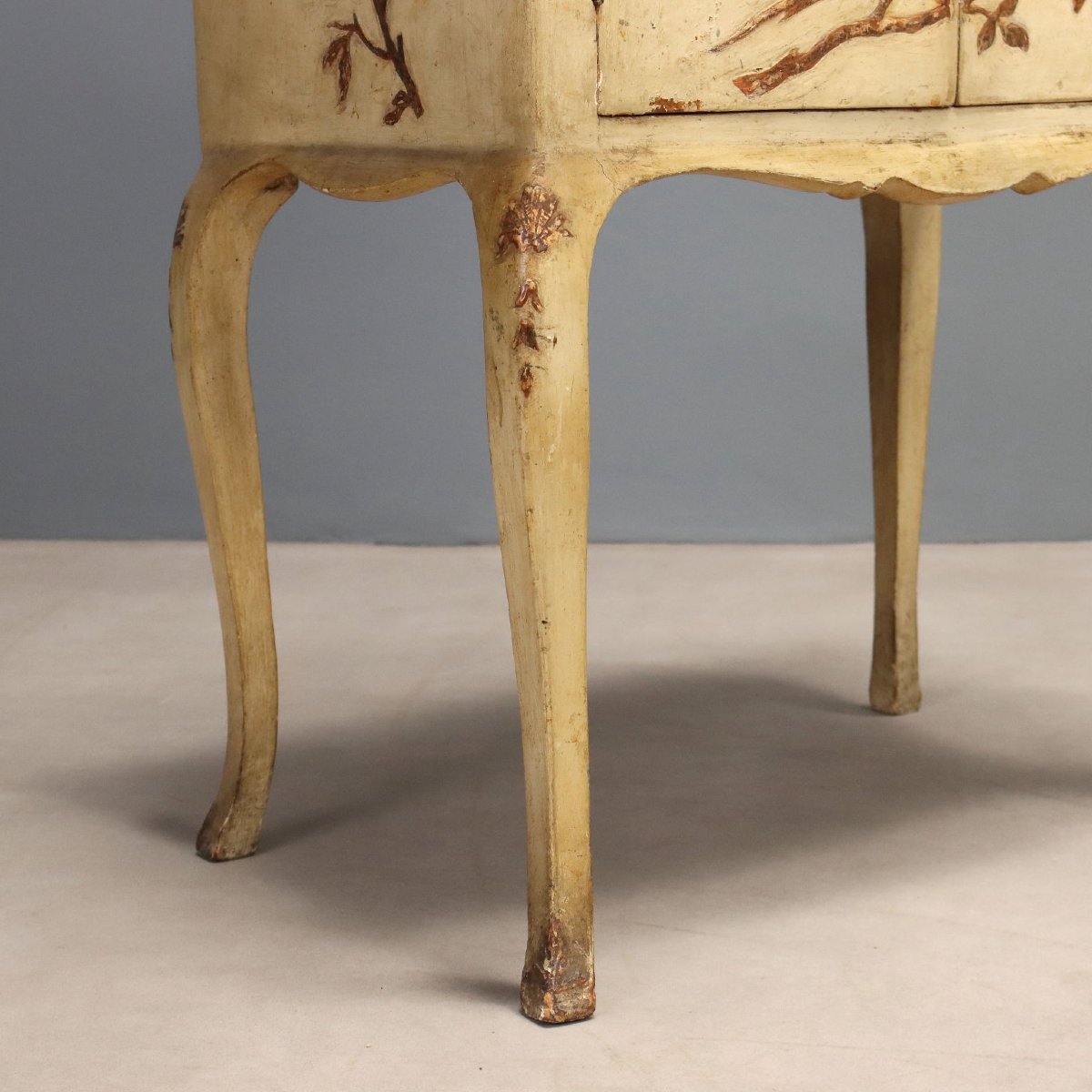 Tables de Chevet Anciennes Style Baroque Bois Italie XIXe Siècle-photo-3