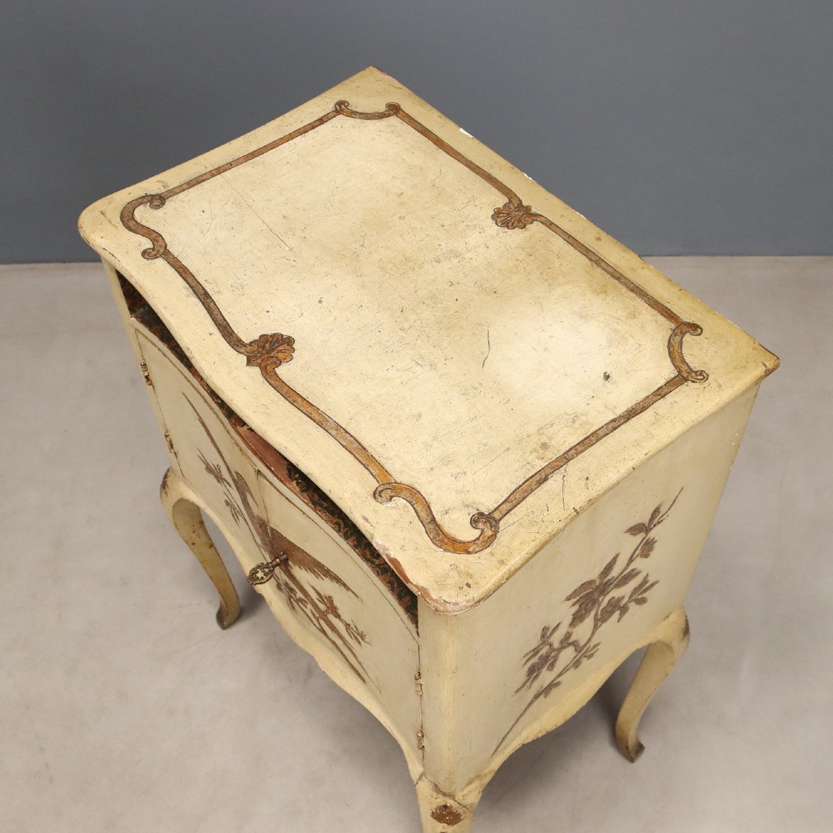 Tables de Chevet Anciennes Style Baroque Bois Italie XIXe Siècle-photo-3