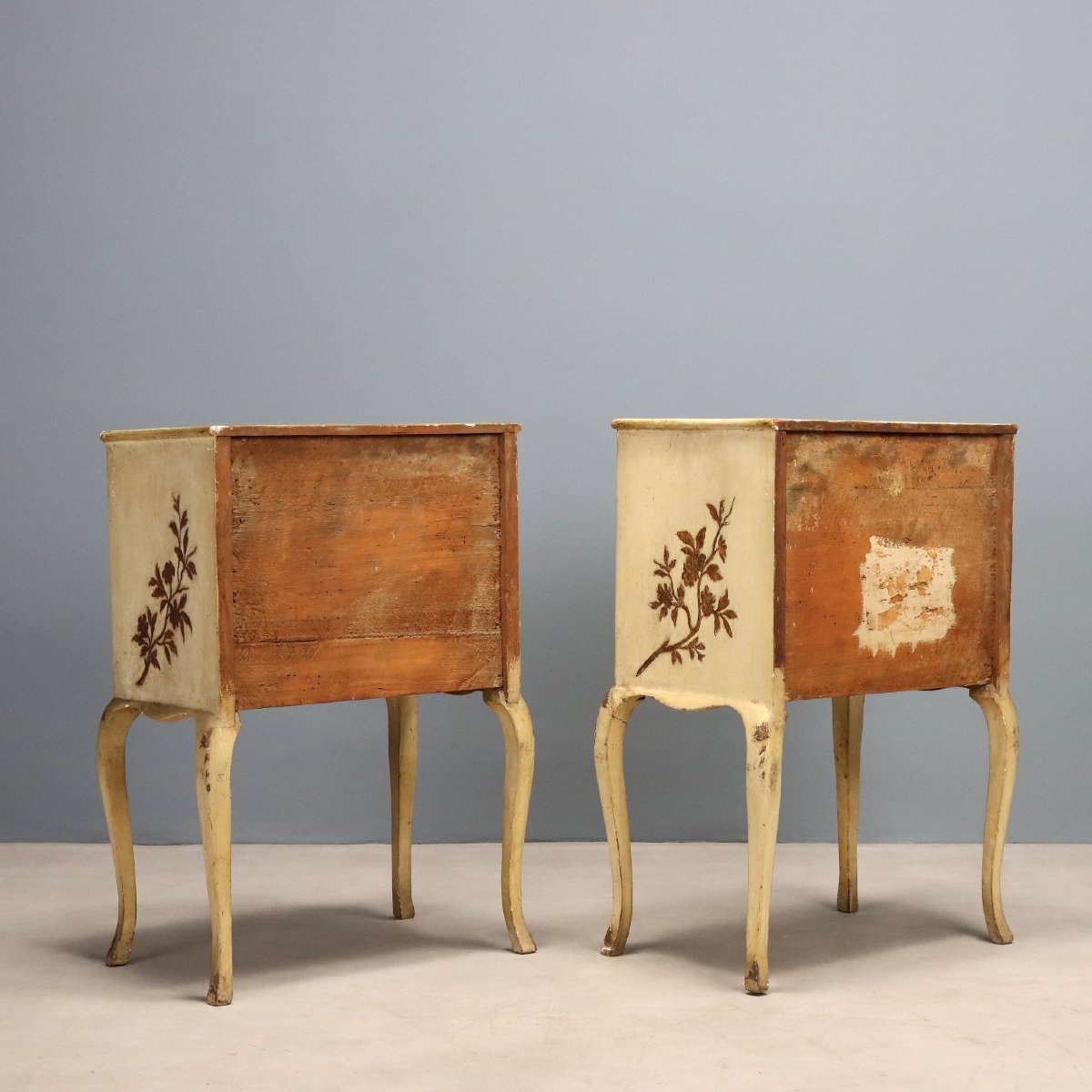 Tables de Chevet Anciennes Style Baroque Bois Italie XIXe Siècle-photo-6