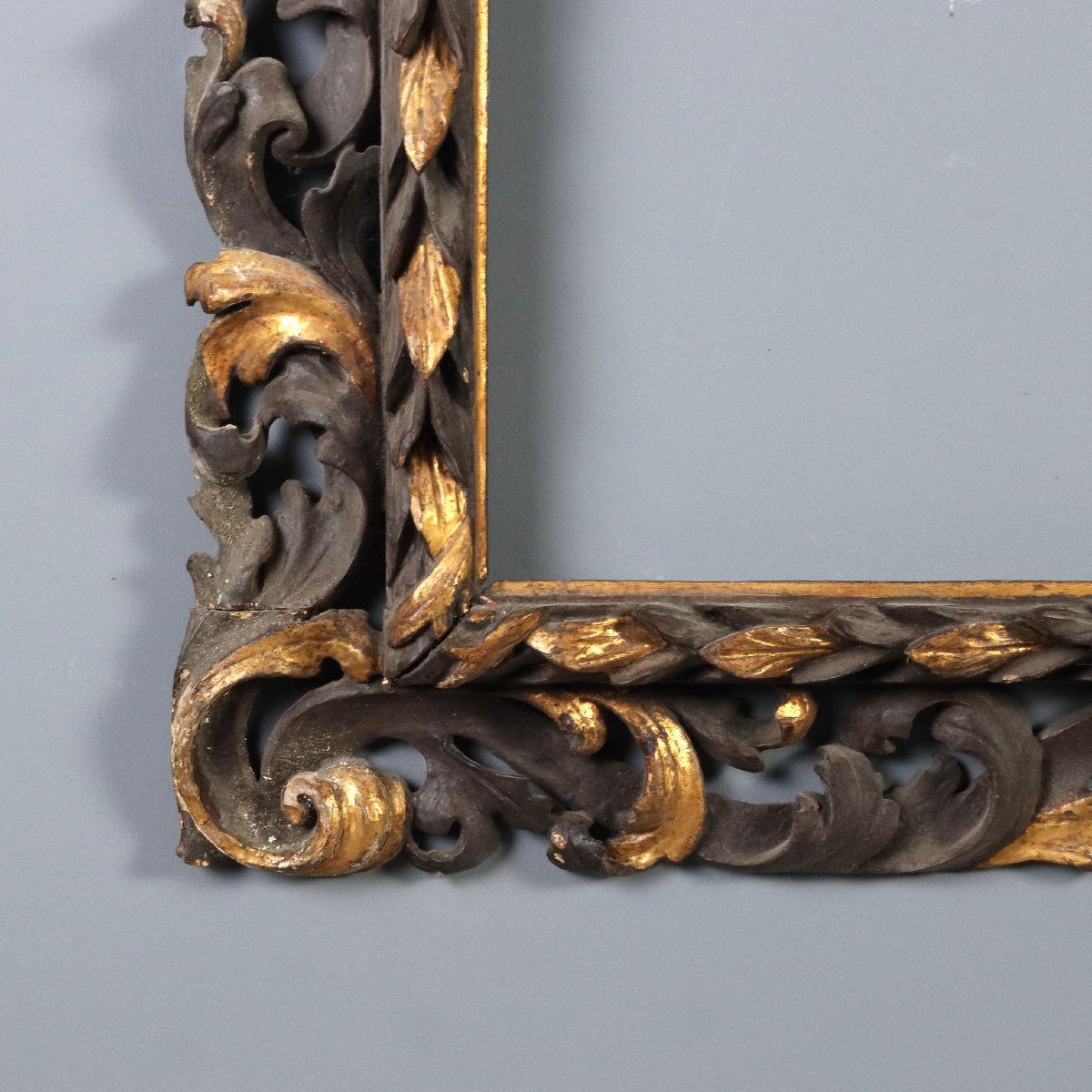 Cadre Baroque Ancien Bois Gravé Italie du XVIIIe Siècle-photo-4