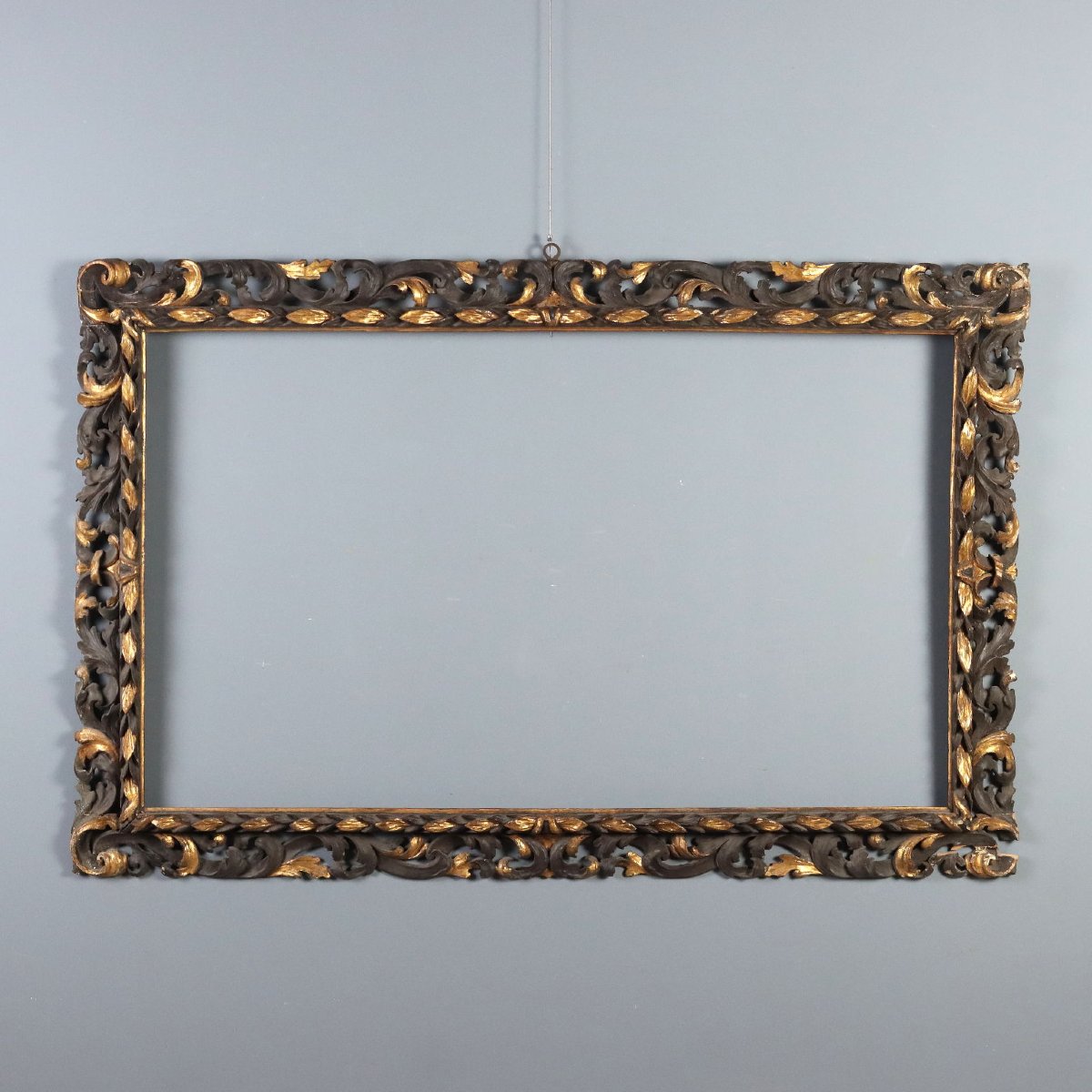 Cadre Baroque Ancien Bois Gravé Italie du XVIIIe Siècle