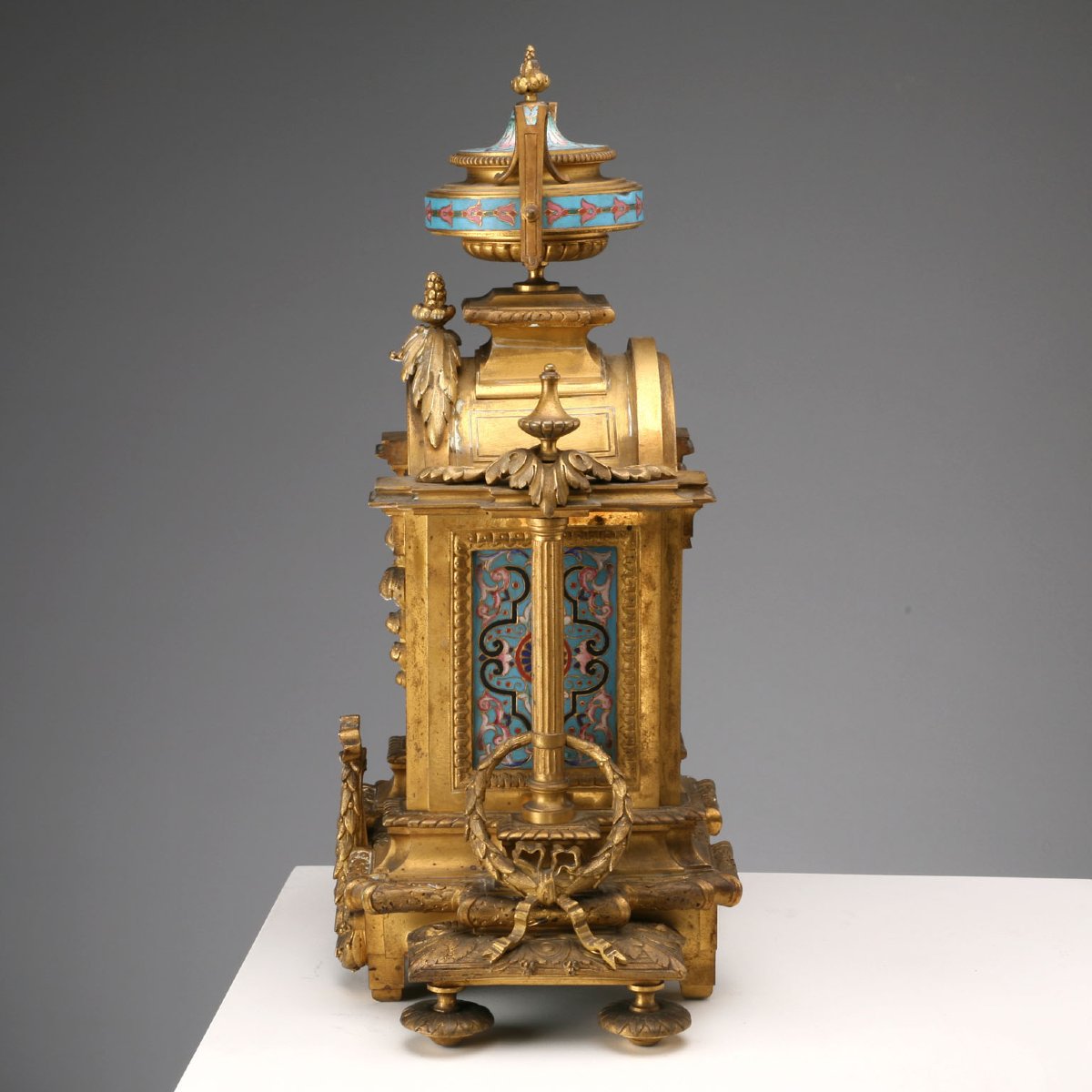Gilded Bronze And Cloisonné Enamel Table Clock, France, Late 19th – Early 20th Century-photo-2