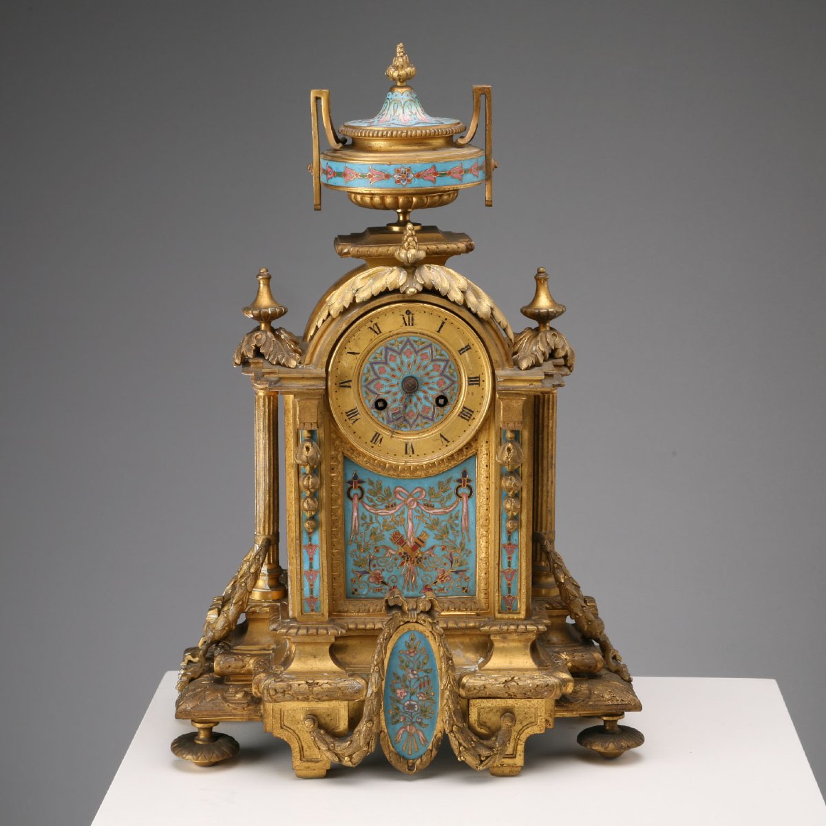 Gilded Bronze And Cloisonné Enamel Table Clock, France, Late 19th – Early 20th Century