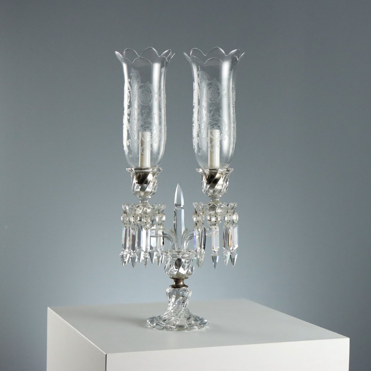 Lampe de Table Ancienne Cristal de Bohême Italie XXe Siècle 