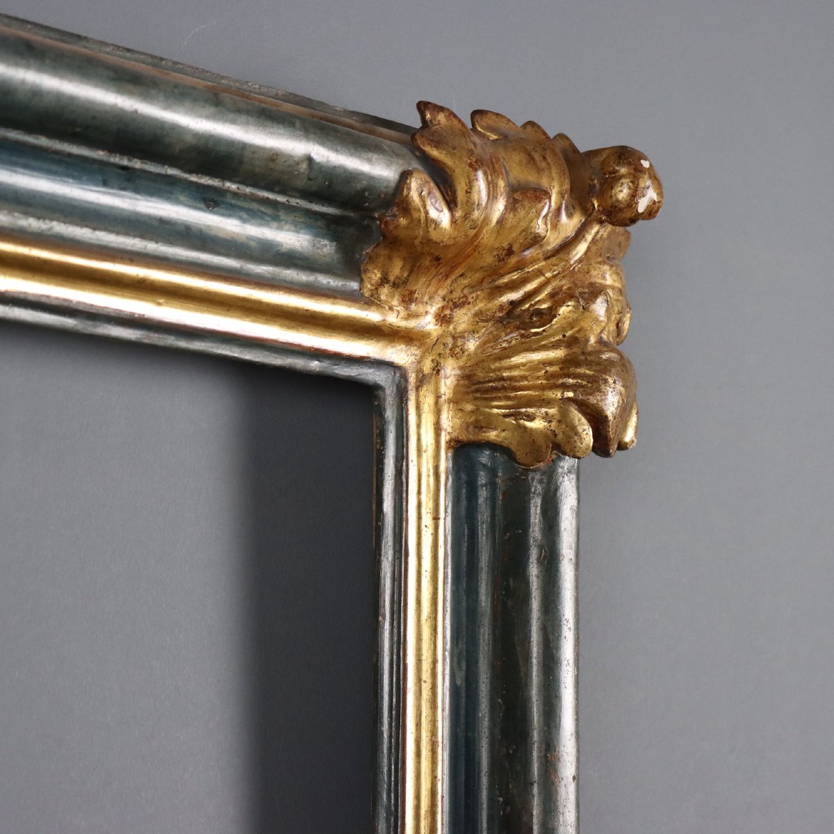 Painted And Gilded Baroque Frame, Italy, Early 18th Century-photo-3