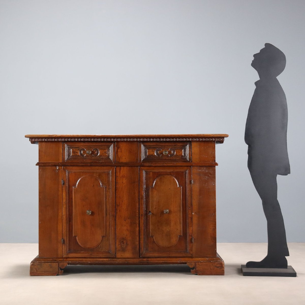 Antique Baroque-style Sideboard In Walnut And Fir, Italy, 20th Century-photo-2