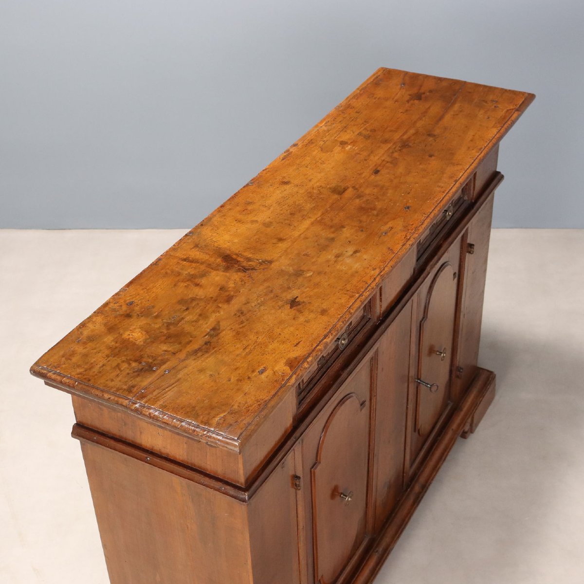 Antique Baroque-style Sideboard In Walnut And Fir, Italy, 20th Century-photo-1
