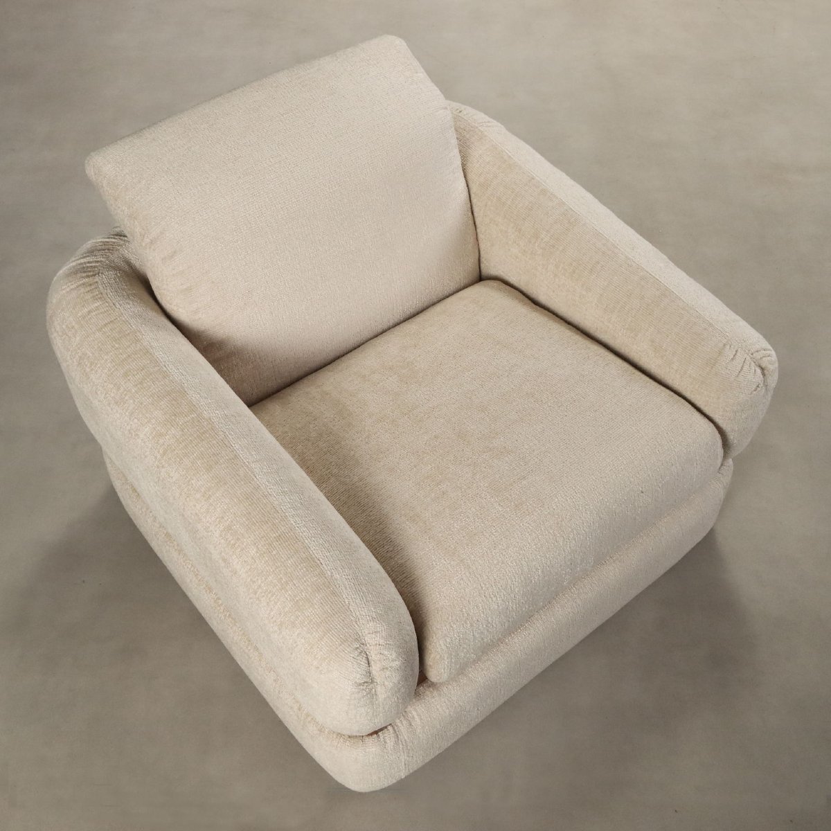 Fauteuils Vintage Tissu Bois Teinté Design Italie Années 70-photo-3