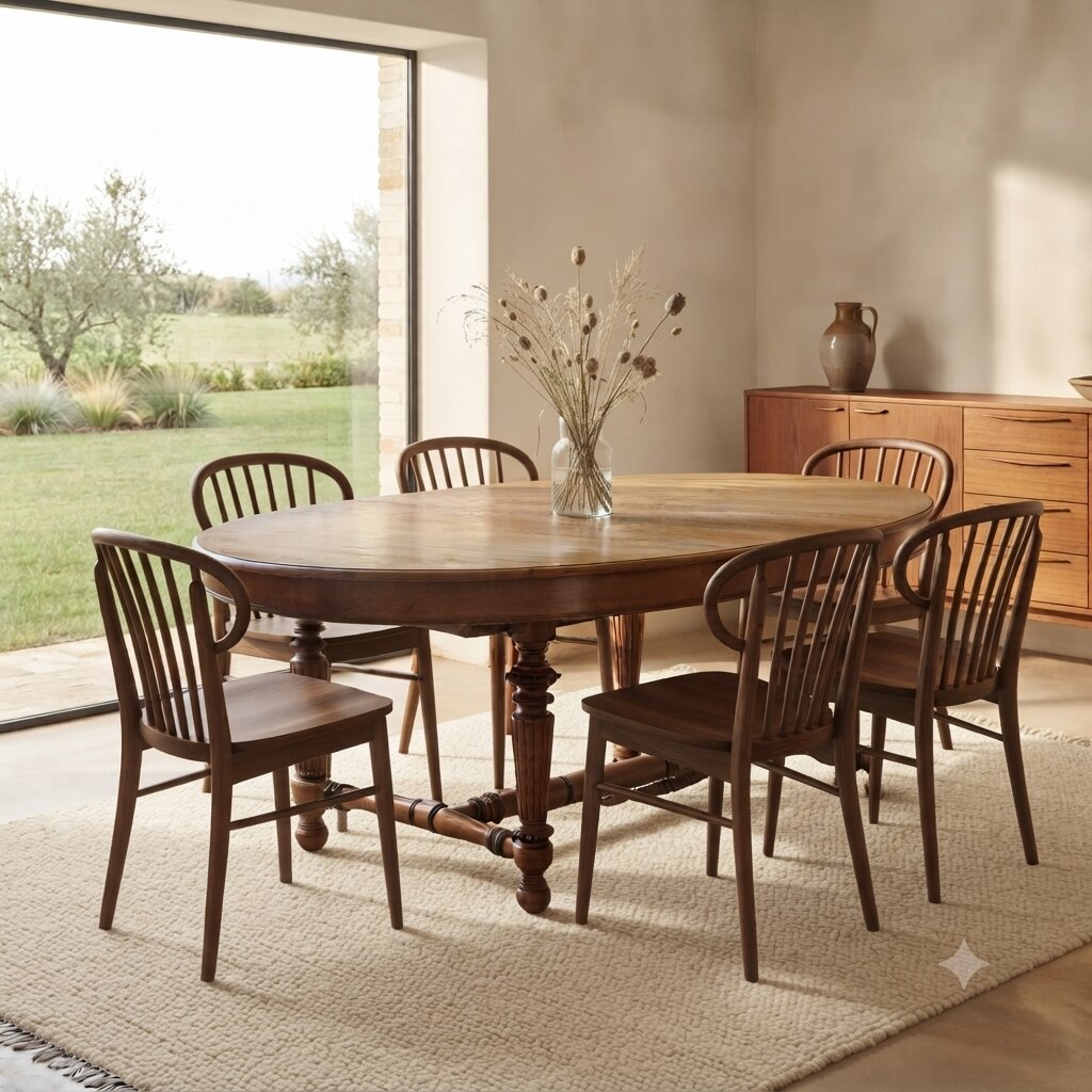 Table Extensible Ancienne Noyer Italie Moitié du XIXe Siècle-photo-2