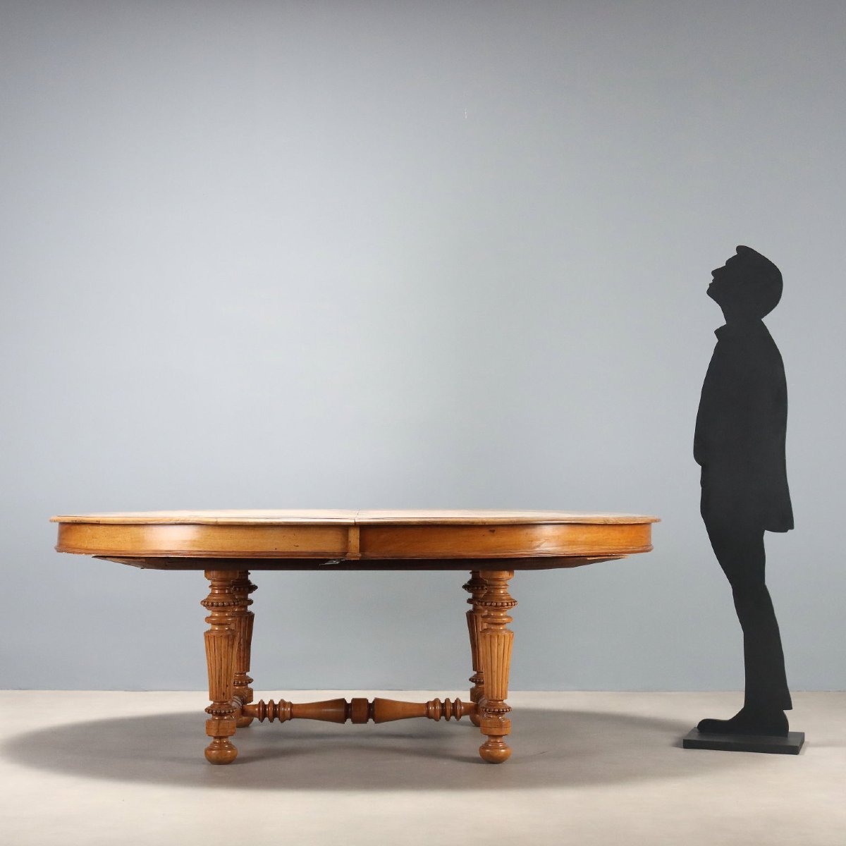 Table Extensible Ancienne Noyer Italie Moitié du XIXe Siècle-photo-3