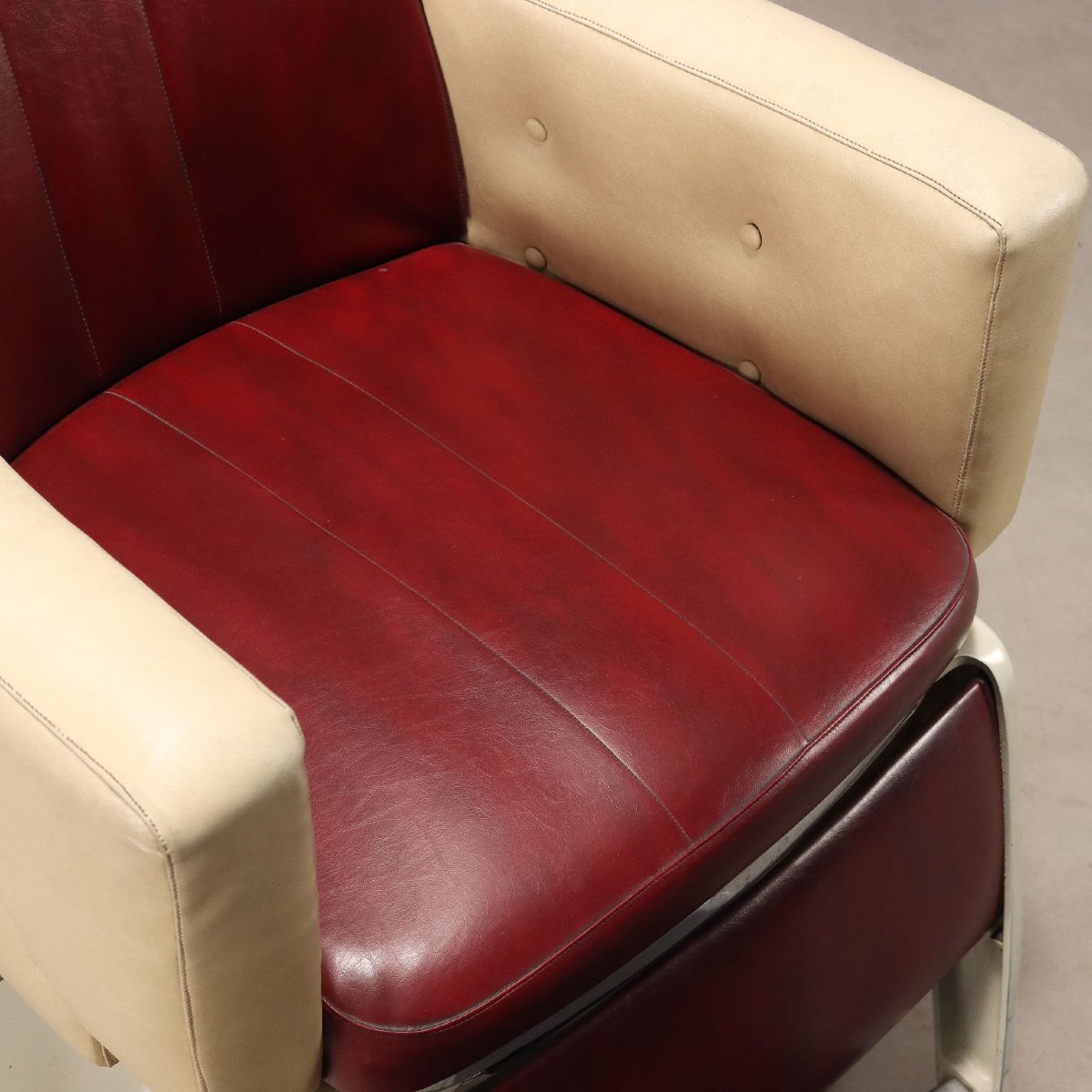 Fauteuil de Barbier Vintage Métal Simili Cuir des Années 1960 -photo-4