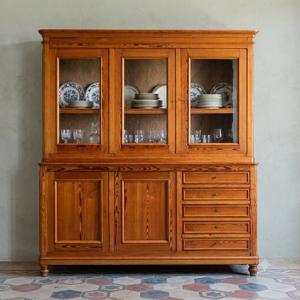 Buffet Ancien Mélèze Tiroirs Italie Fin du XIXe Siècle-photo-2