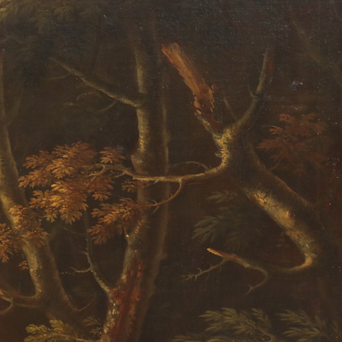 Tableau Ancien Paysage Huile sur Toile Italie du XVIIIe Siècle-photo-5