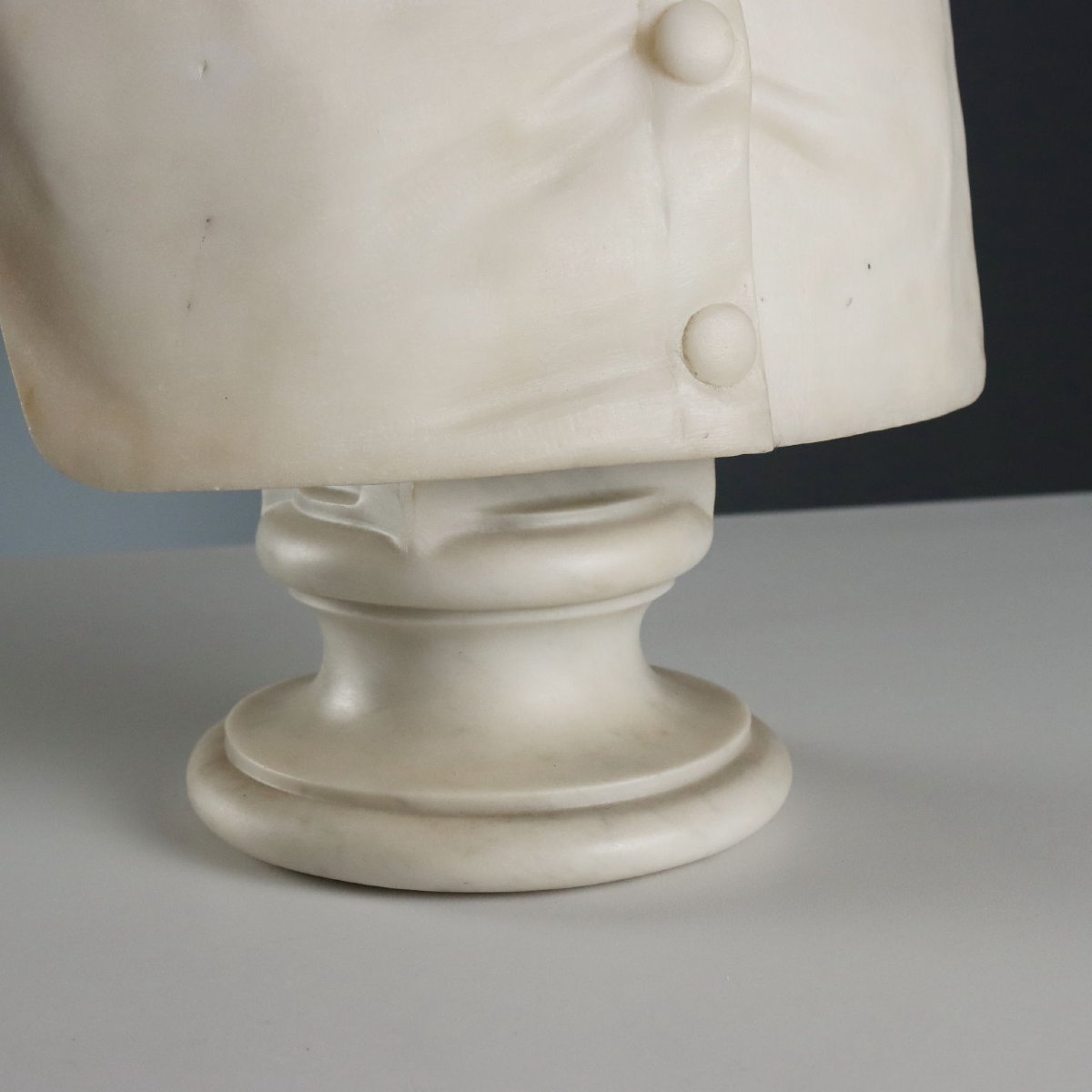Buste Ancien d'une Noble Dame Marbre Blanc Italie XIXe Siècle-photo-2