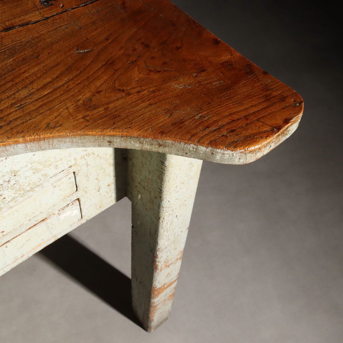 Vintage Industrial Table Fir Elm Design Italy XX Century-photo-3