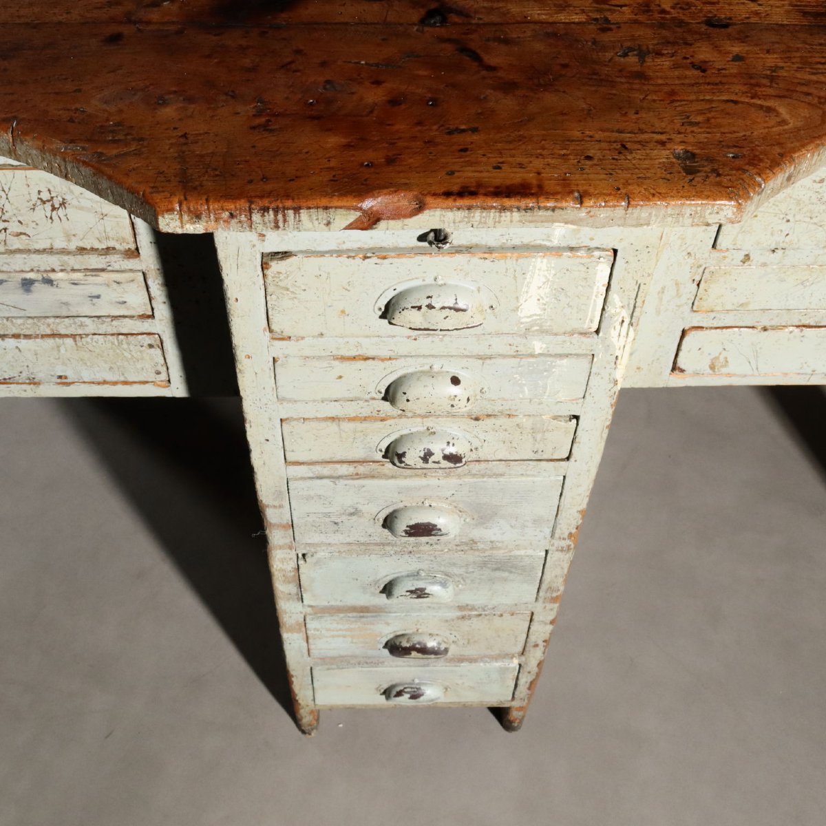 Vintage Industrial Table Fir Elm Design Italy XX Century-photo-7