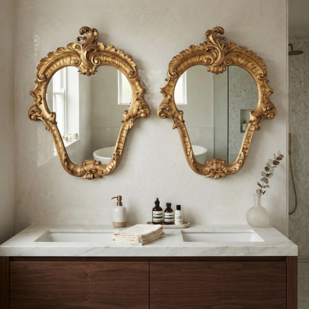 Miroirs Anciens Style Baroque Bois Gravé Italie du XIXe Siècle Originaux-photo-2