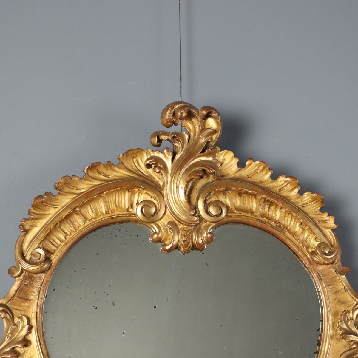 Miroirs Anciens Style Baroque Bois Gravé Italie du XIXe Siècle Originaux-photo-1