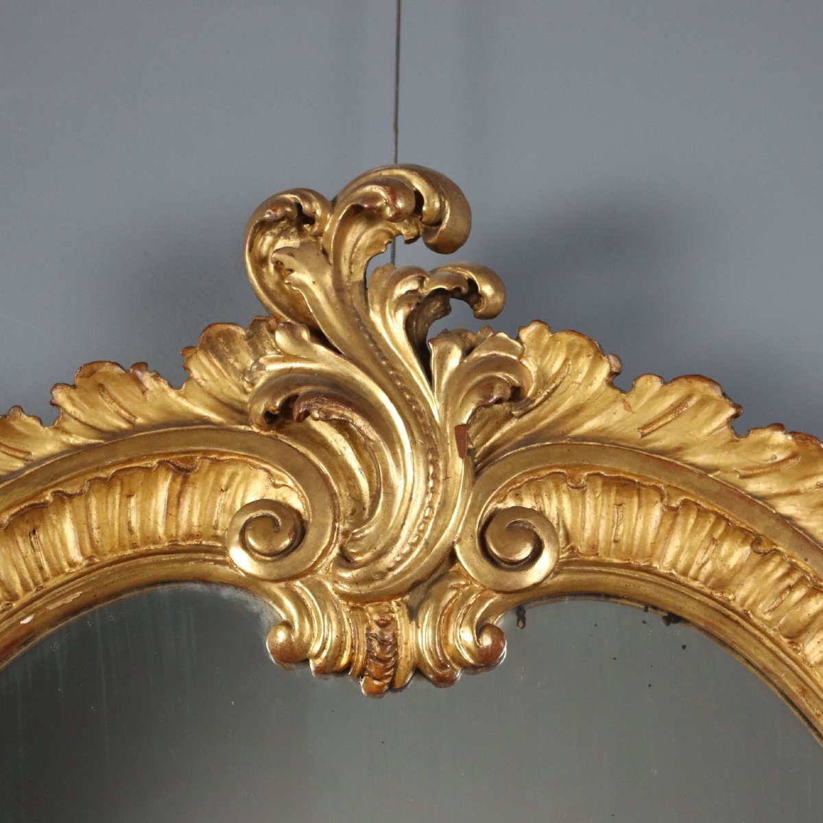 Miroirs Anciens Style Baroque Bois Gravé Italie du XIXe Siècle Originaux-photo-2