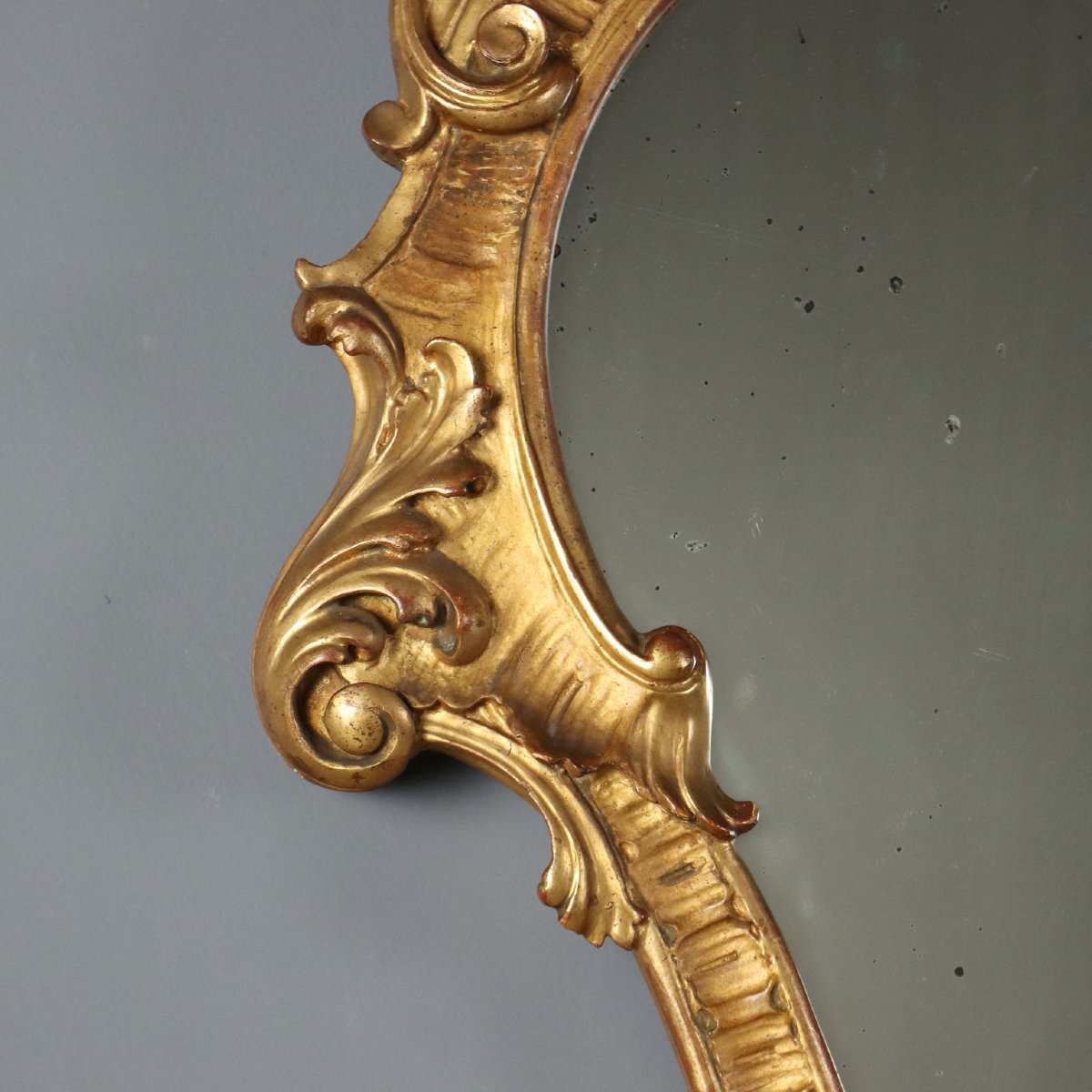Miroirs Anciens Style Baroque Bois Gravé Italie du XIXe Siècle Originaux-photo-3