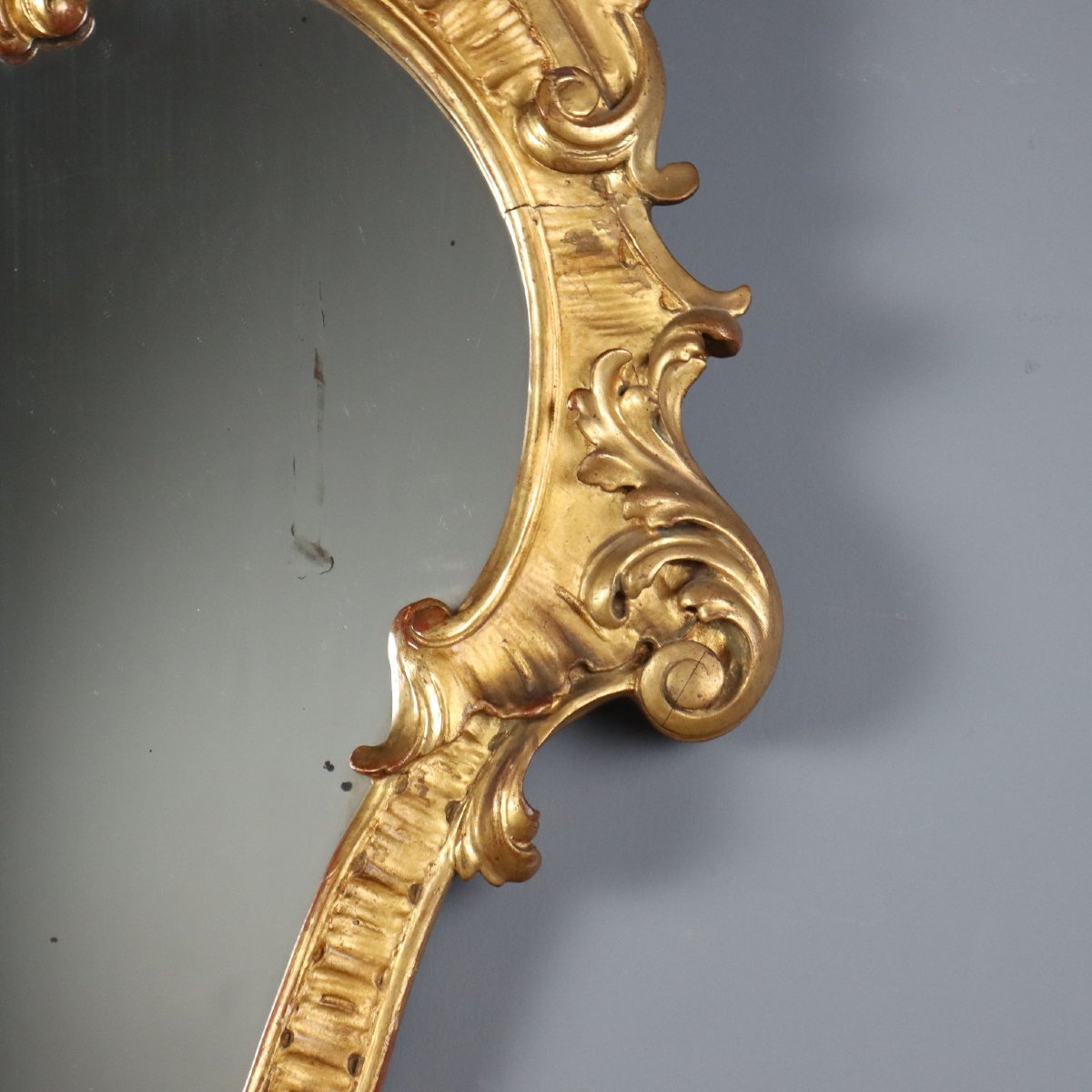 Miroirs Anciens Style Baroque Bois Gravé Italie du XIXe Siècle Originaux-photo-4