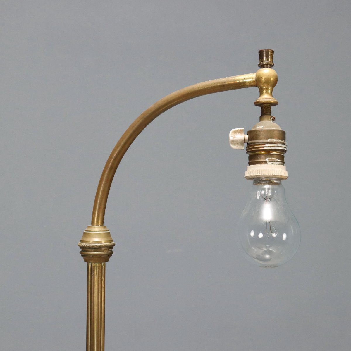 Lampadaire Ancien avec Table Basse Bronze Marbre Italie XXe Siècle-photo-2