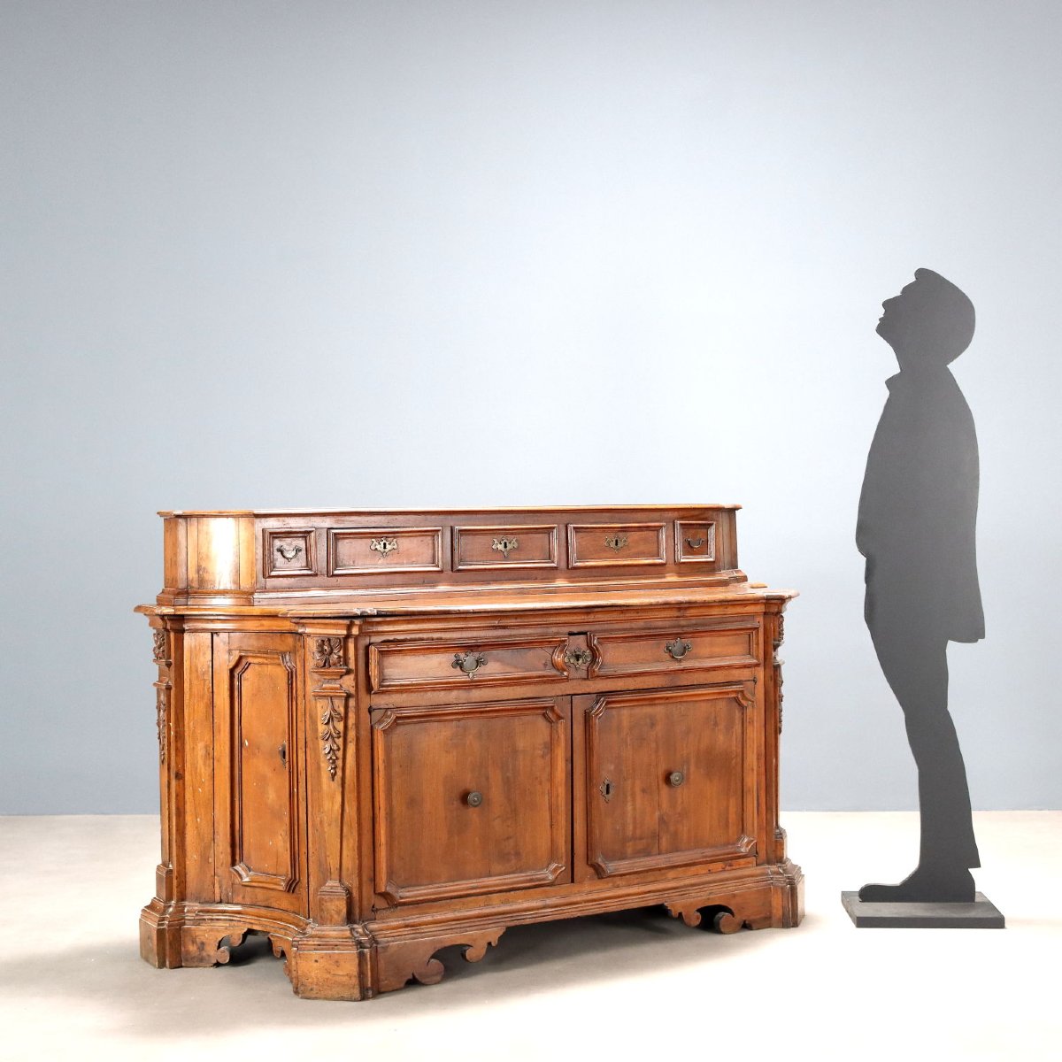 Antique Baroque Walnut Cupboard  With 5 Drawers XVII Century-photo-2