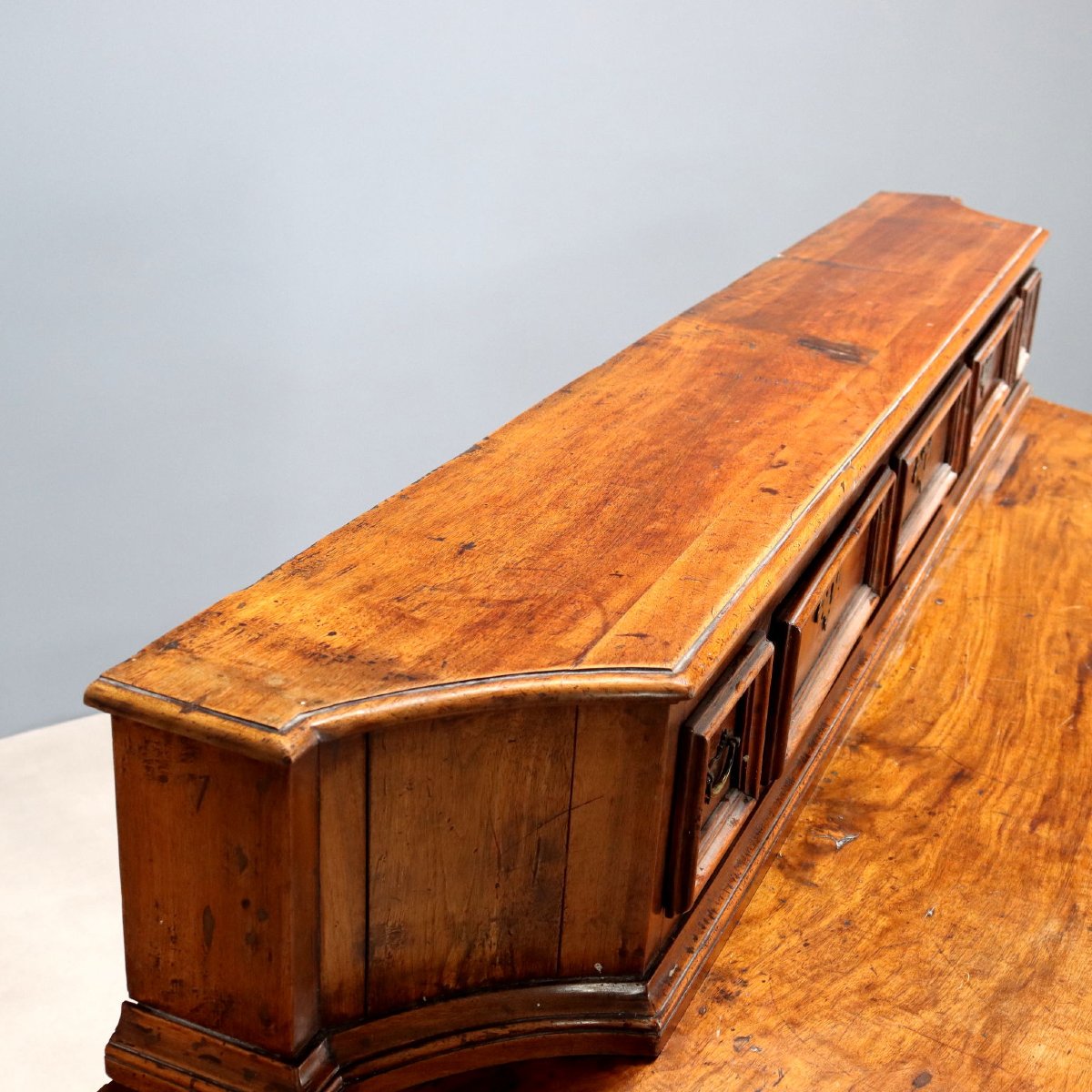 Antique Baroque Walnut Cupboard  With 5 Drawers XVII Century-photo-3