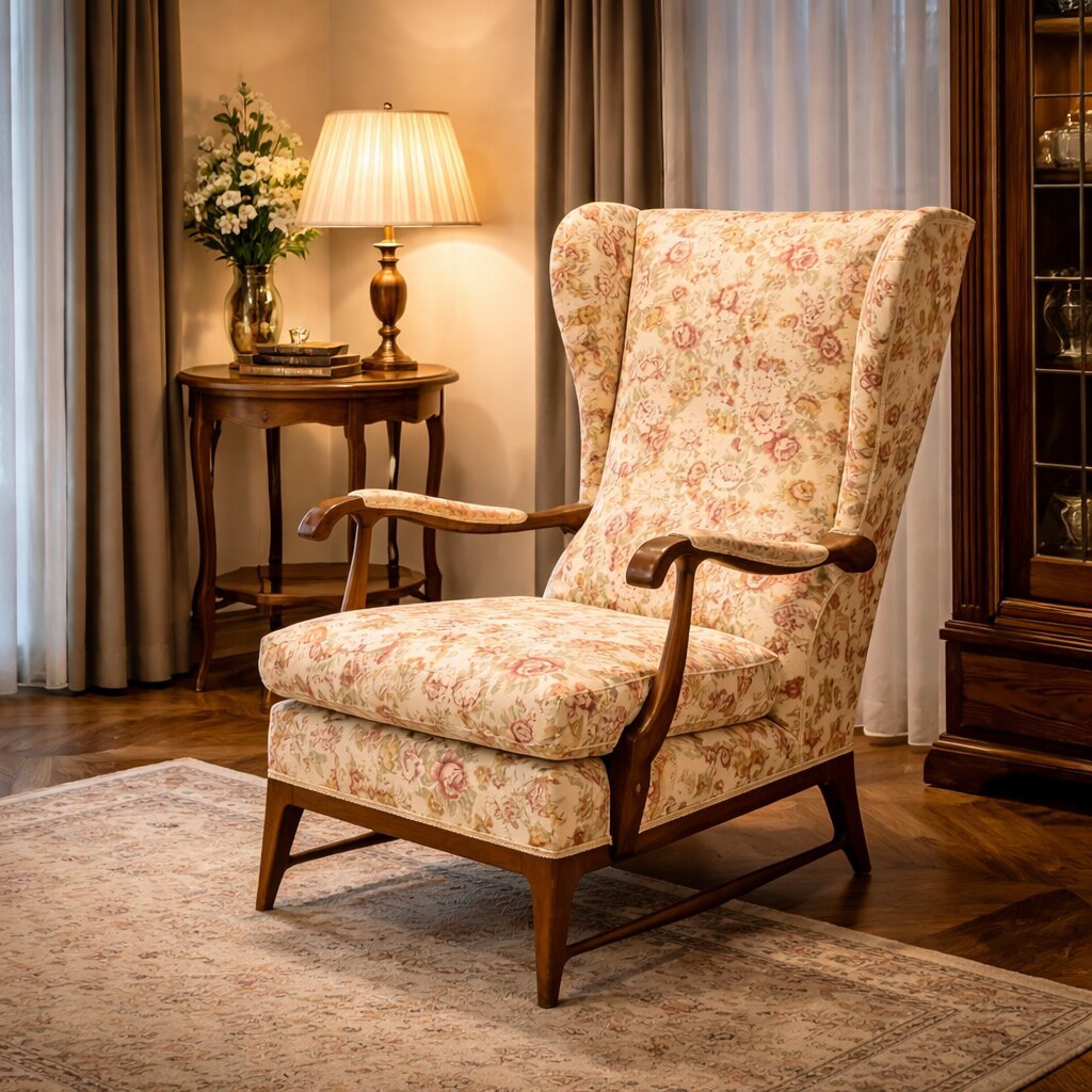 Vintage Armchair Frama Marelli Fabric Design Italy 1950s-photo-2