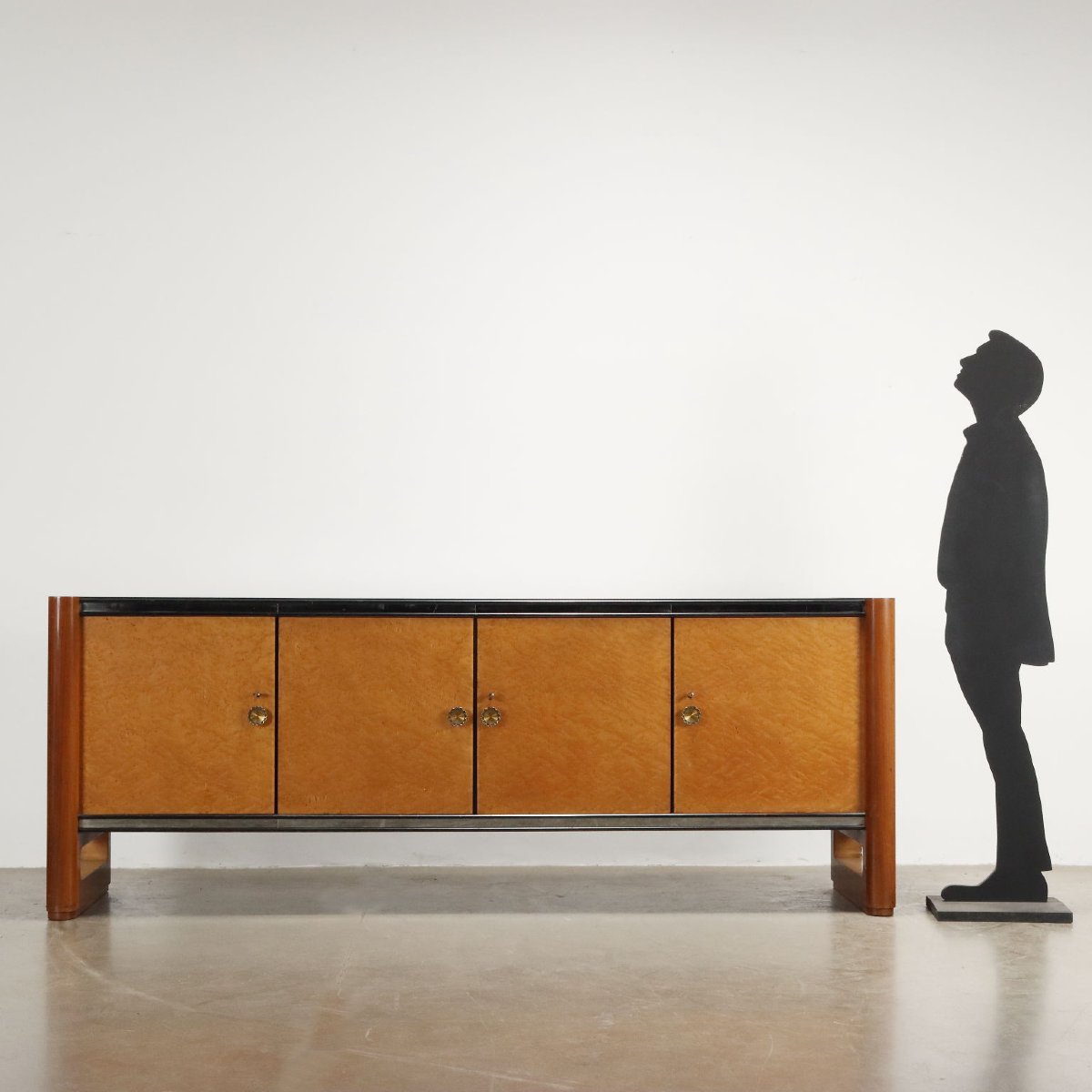 Buffet Vintage Palazzi dell'Arte Cantù Plaqué en Noyer Années 1940-photo-3