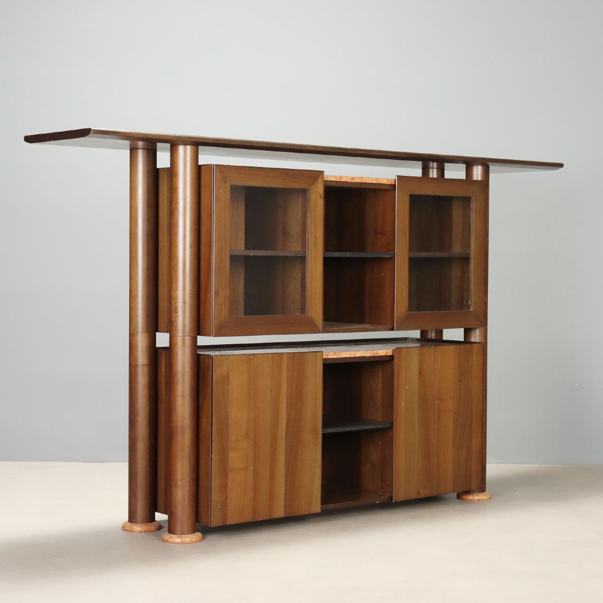 Vintage 1980s Sideboard In Wood And Marble