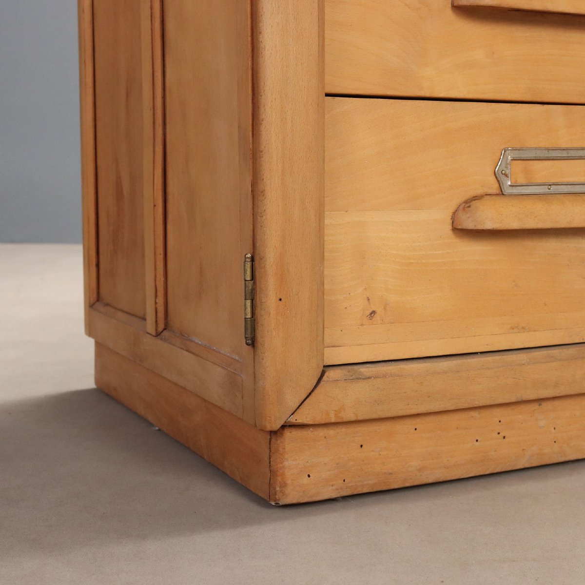 Classeur Vintage Bois Design Italie Années 1950-photo-4