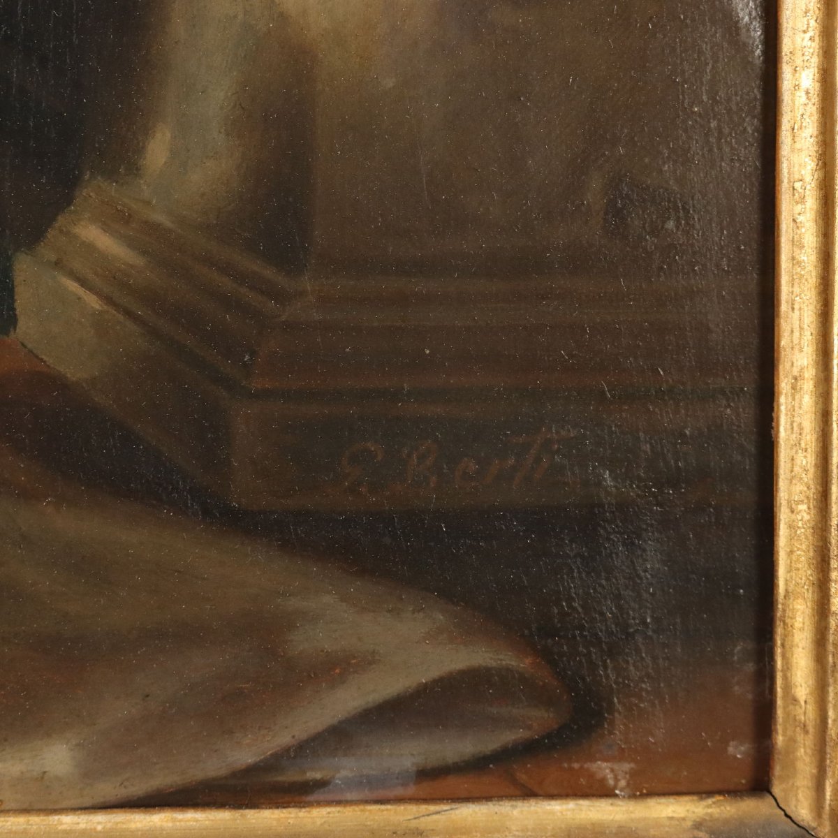 Tableau de Guglielmo Berti "Suzanne et les Vieillards" Hiule sur Toile XIX Siècle-photo-5