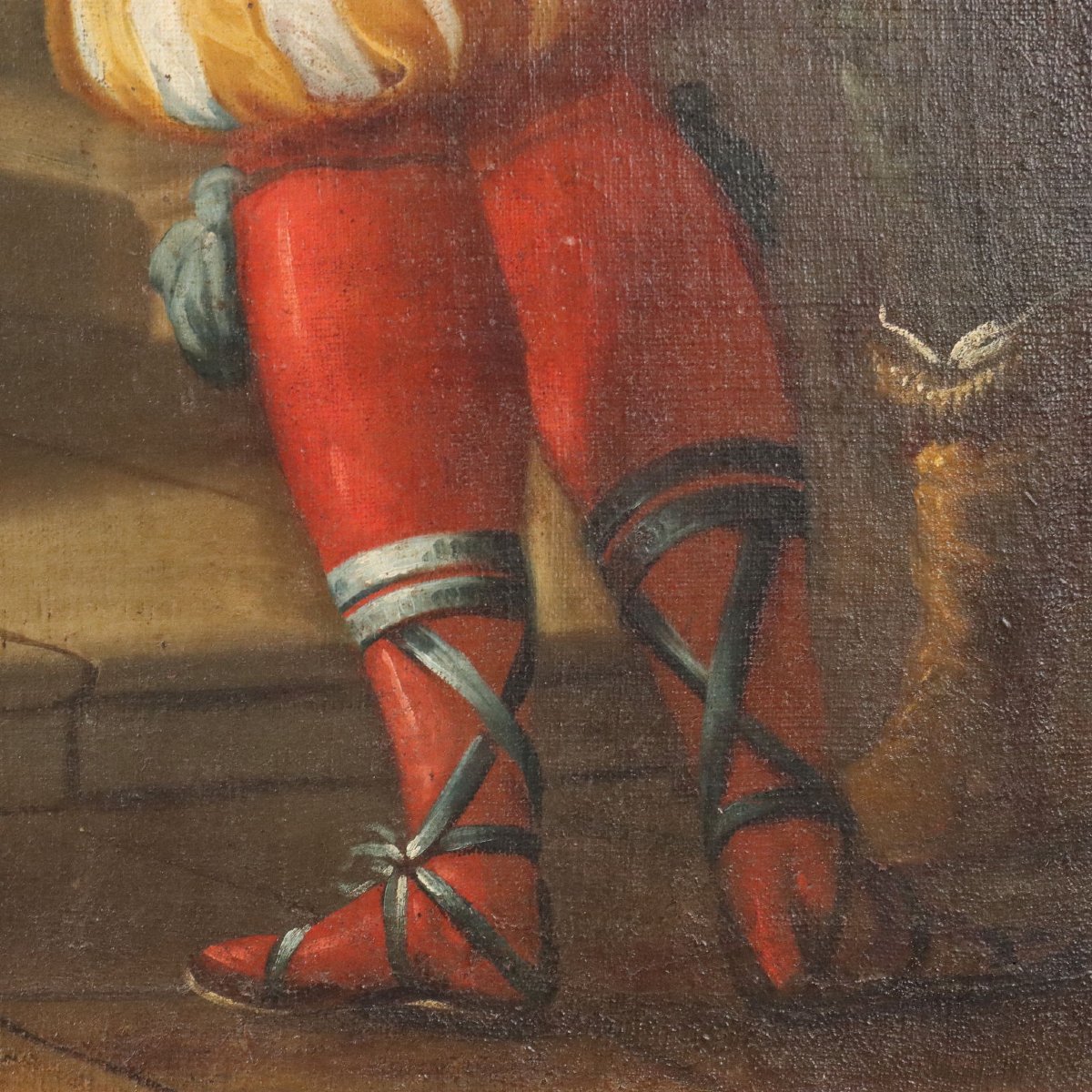 Tableau Ancien Scène Biblique de l'Idolâtrie du Roi Salomon Hiule sur Toile XVII Siècle-photo-5