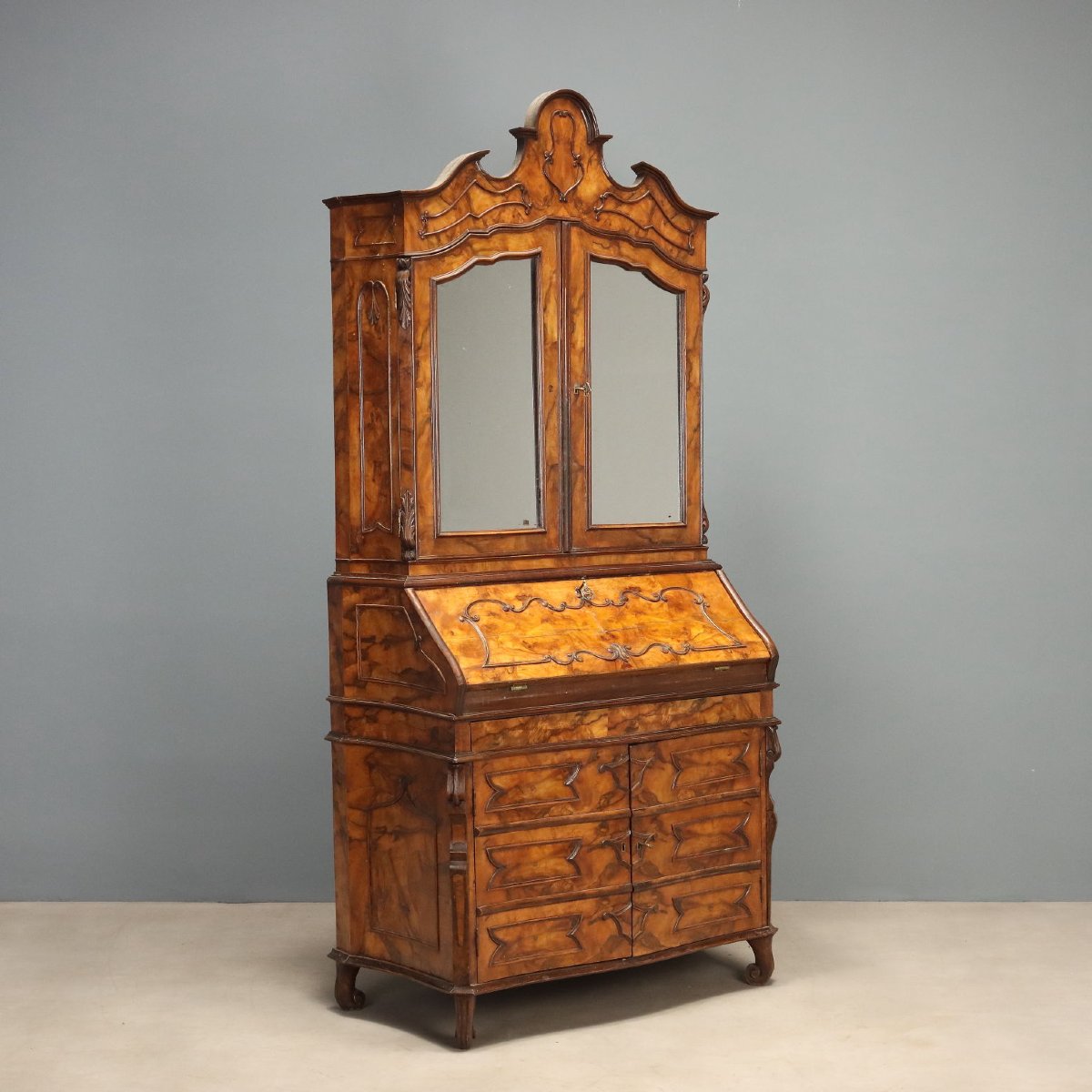 Trumeau Lombard de Style avec Portes Miroir Italie, début du XXe siècle