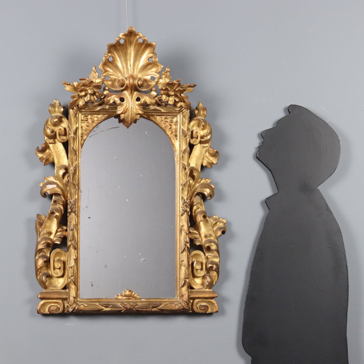 Baroque Mirror In Carved And Gilded Wood, Italy, Early 19th Century-photo-2