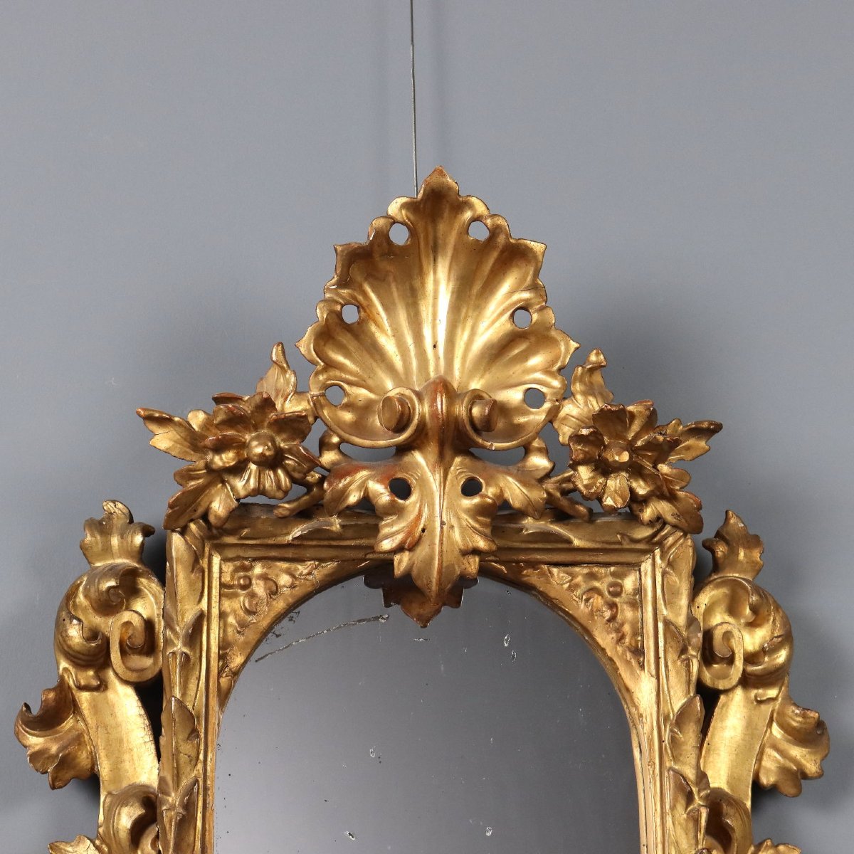 Baroque Mirror In Carved And Gilded Wood, Italy, Early 19th Century-photo-4