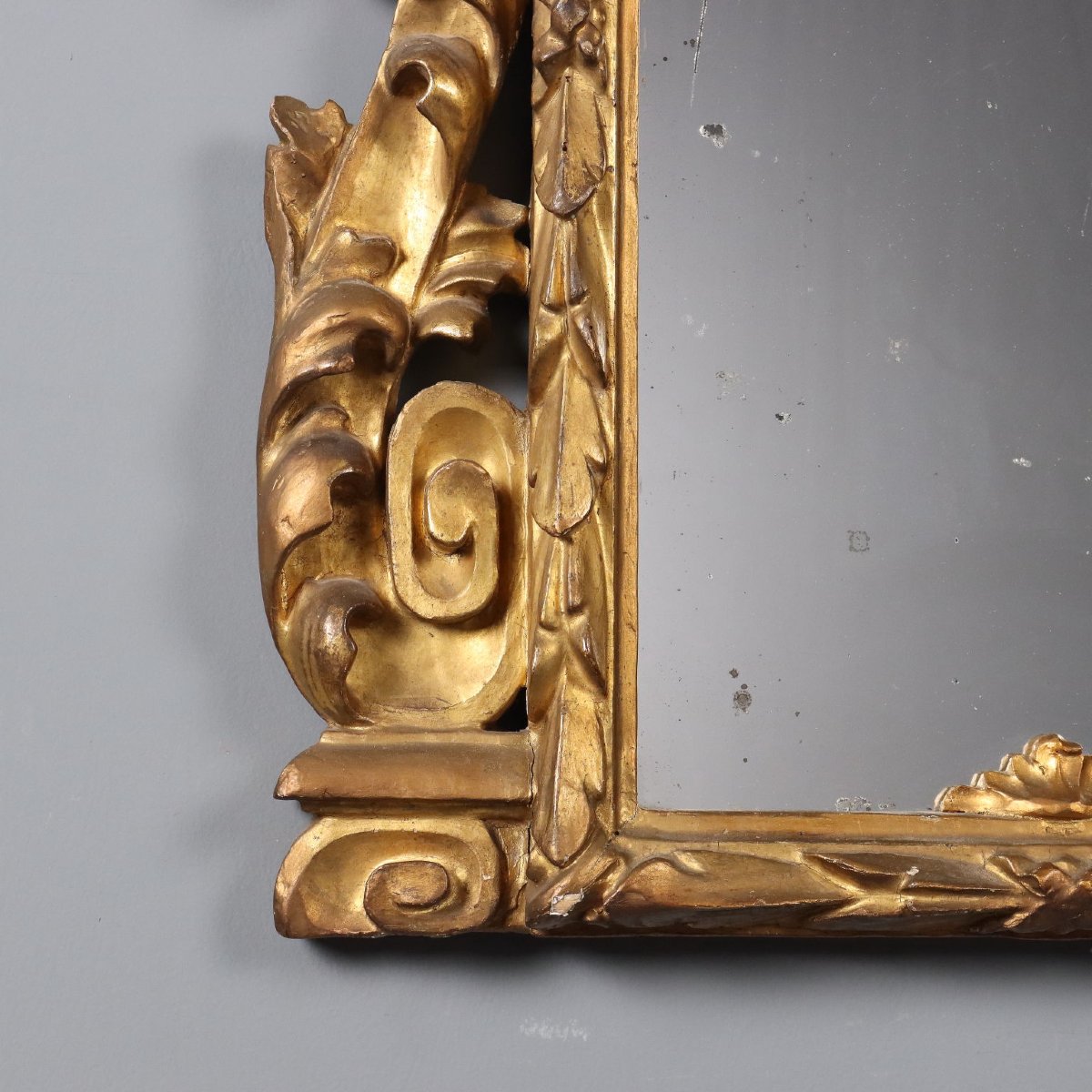 Baroque Mirror In Carved And Gilded Wood, Italy, Early 19th Century-photo-5